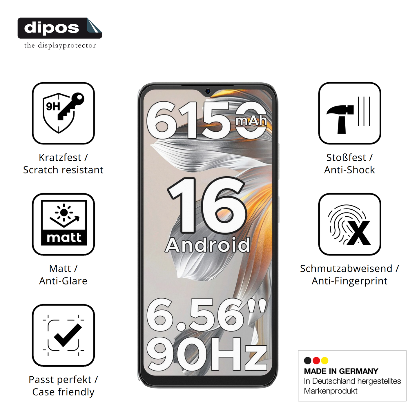 Displayschutz hergestellt in Deutschland, höchste Qualität made in Germany