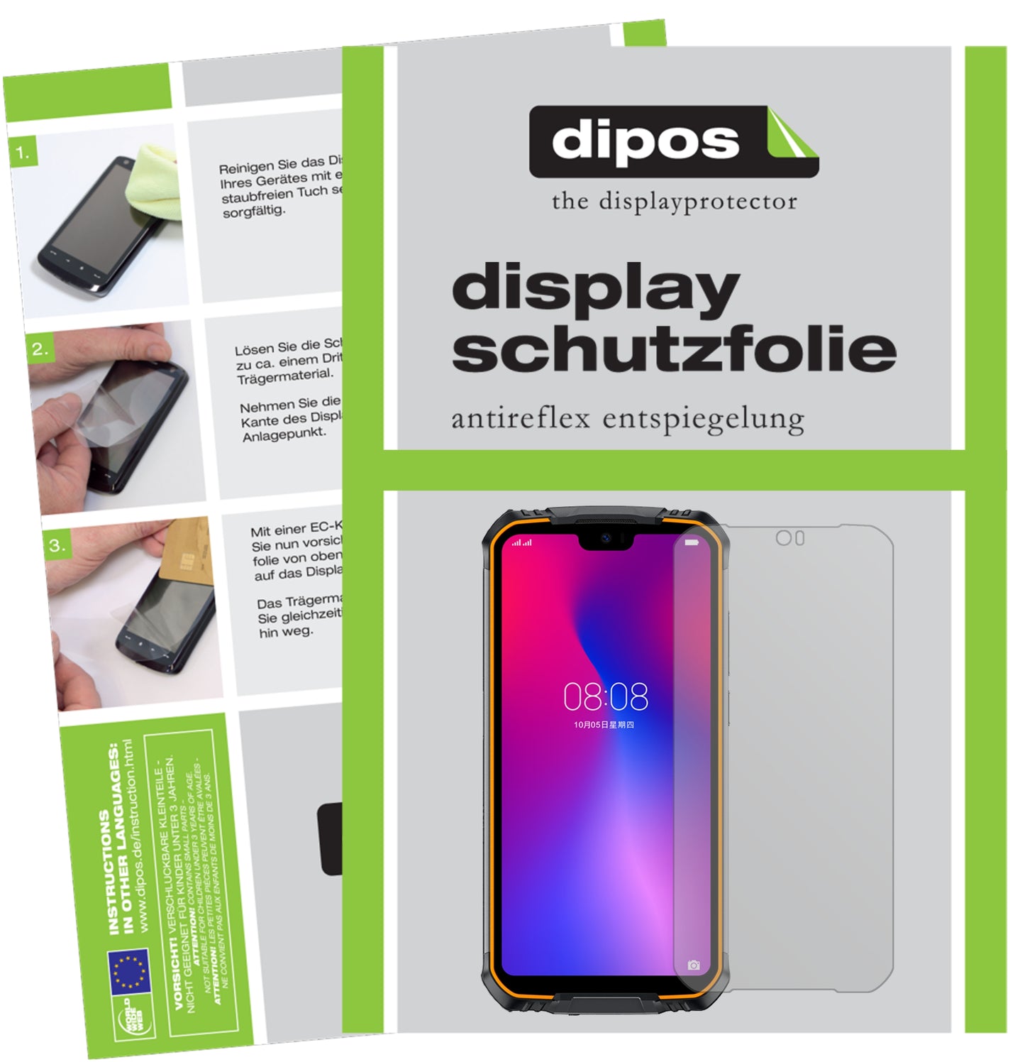 Mattes Panzerglas: Entspiegelte, dünne Folie, Fingerabdruckresistenz und Bildschirmschutz für Doogee-S68 Pro