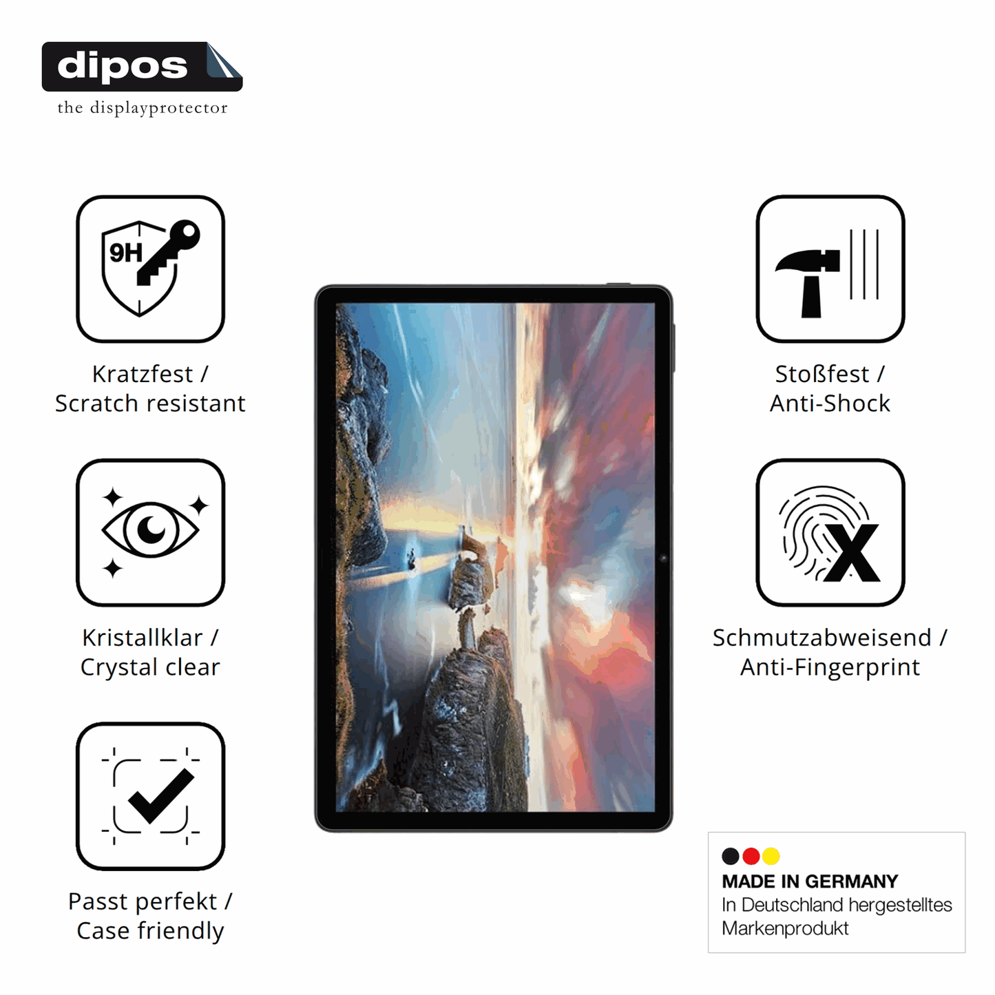 Displayschutz hergestellt in Deutschland, höchste Qualität made in Germany