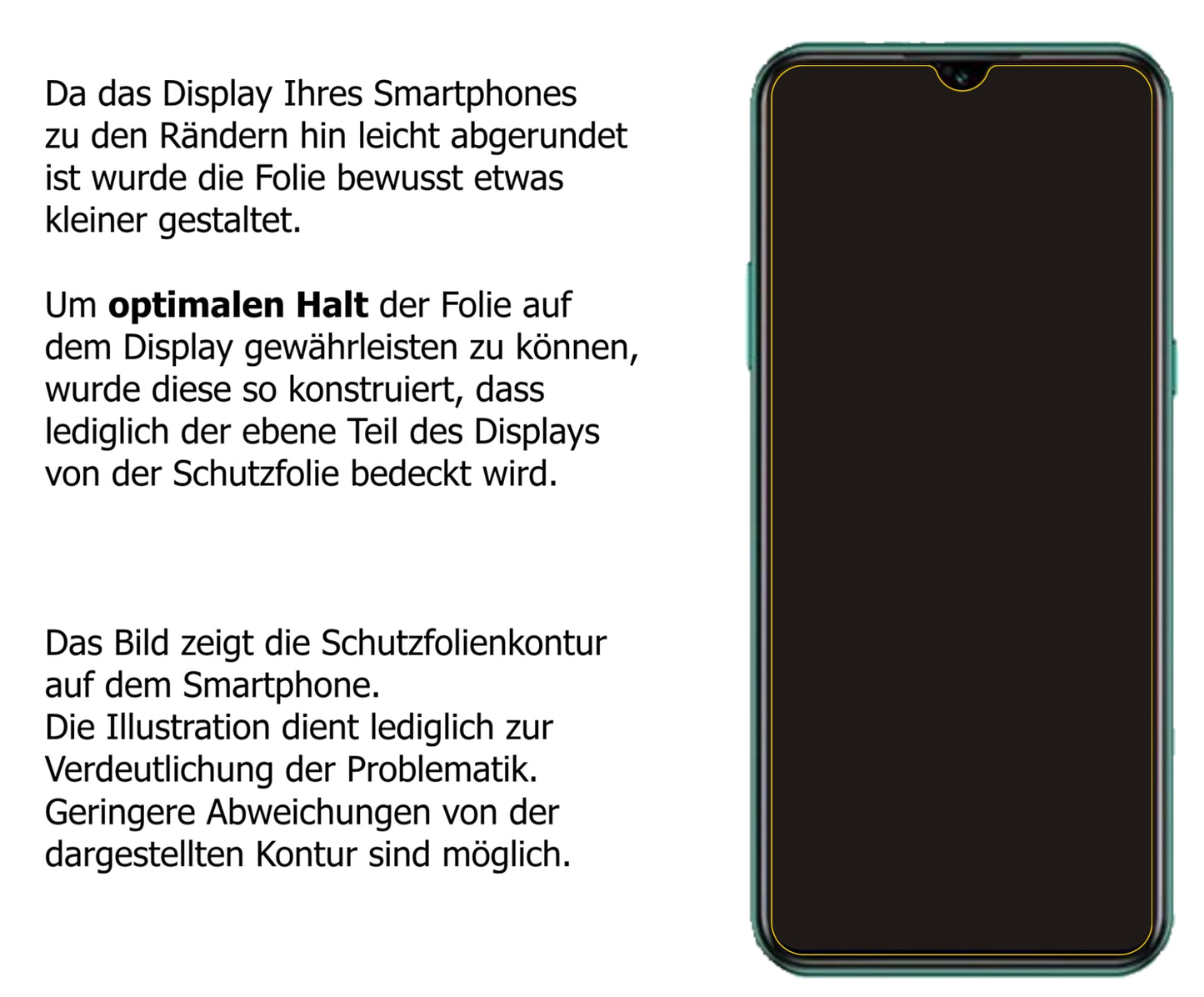 Schutzfolie mit optimaler Passform, zur Verwendung mit Hüllen geeignet