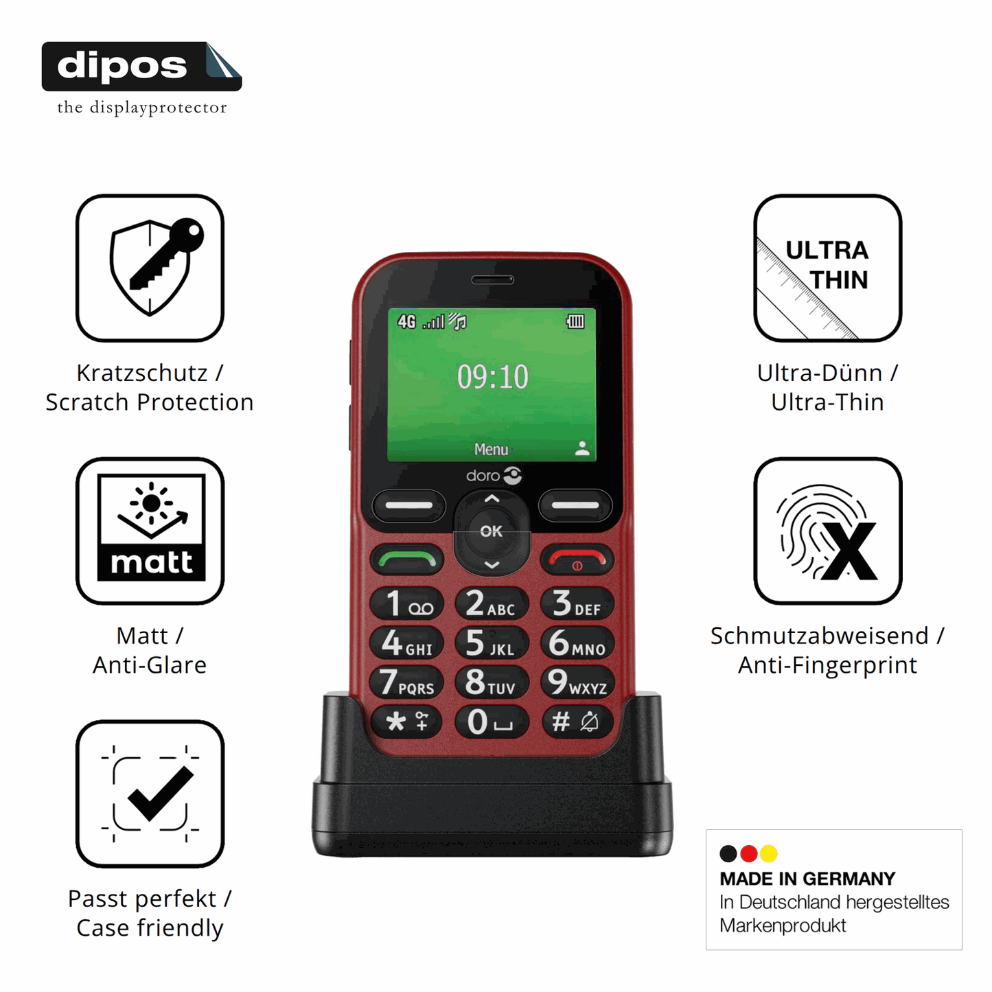 Displayschutz hergestellt in Deutschland, höchste Qualität made in Germany