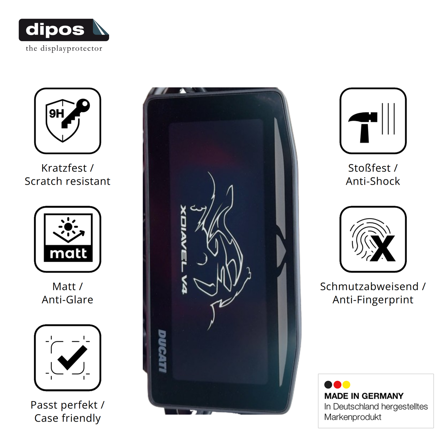 Displayschutz hergestellt in Deutschland, höchste Qualität made in Germany