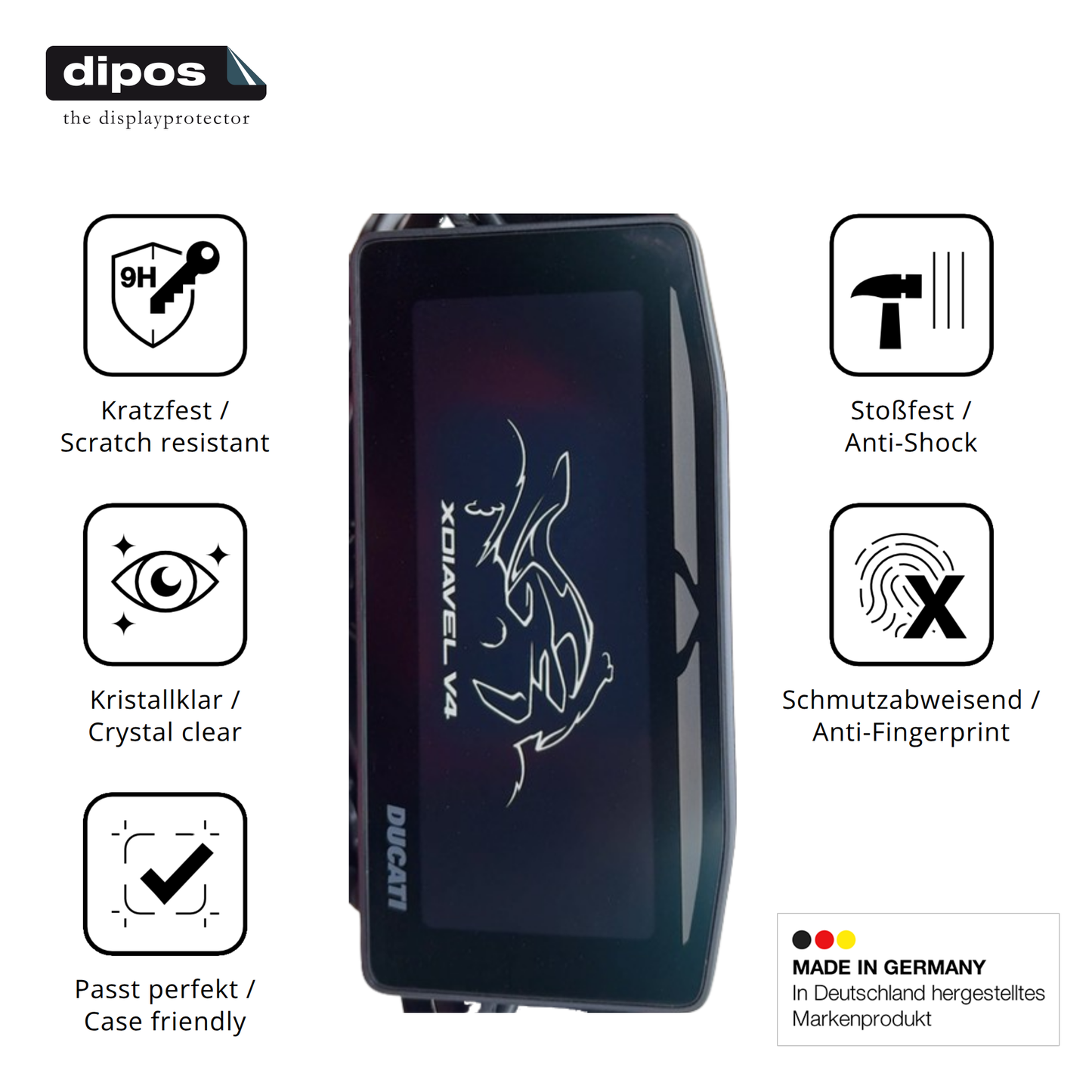 Displayschutz hergestellt in Deutschland, höchste Qualität made in Germany