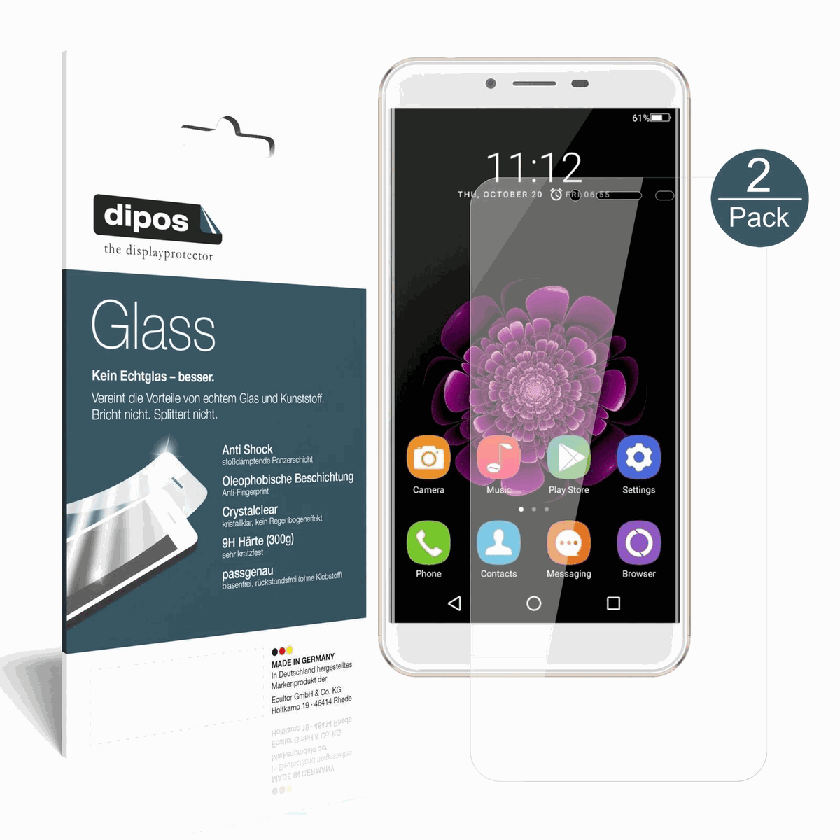 2x 9H Clear Screen Protector for Oukitel U15S – Shatterproof, Crystal Clear | dipos