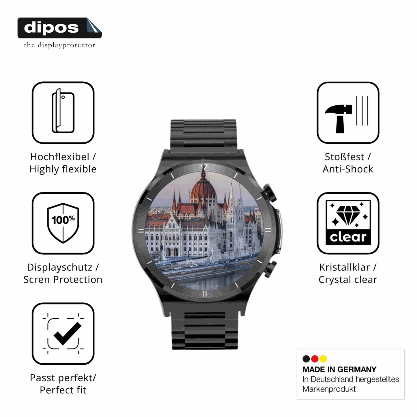 Displayschutz hergestellt in Deutschland, höchste Qualität made in Germany