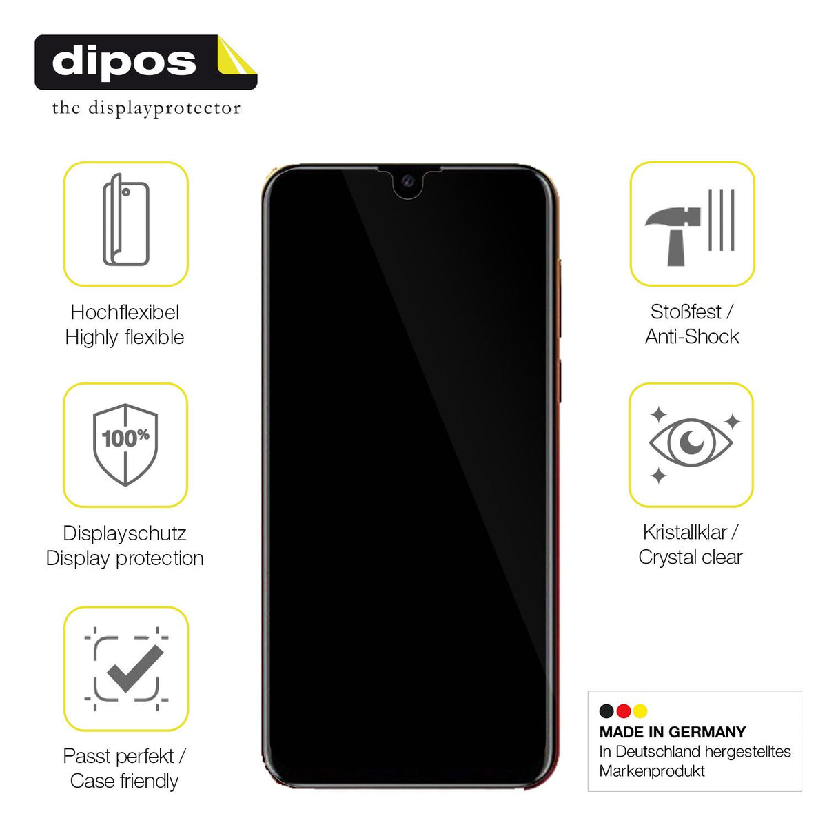 Displayschutz hergestellt in Deutschland, höchste Qualität made in Germany