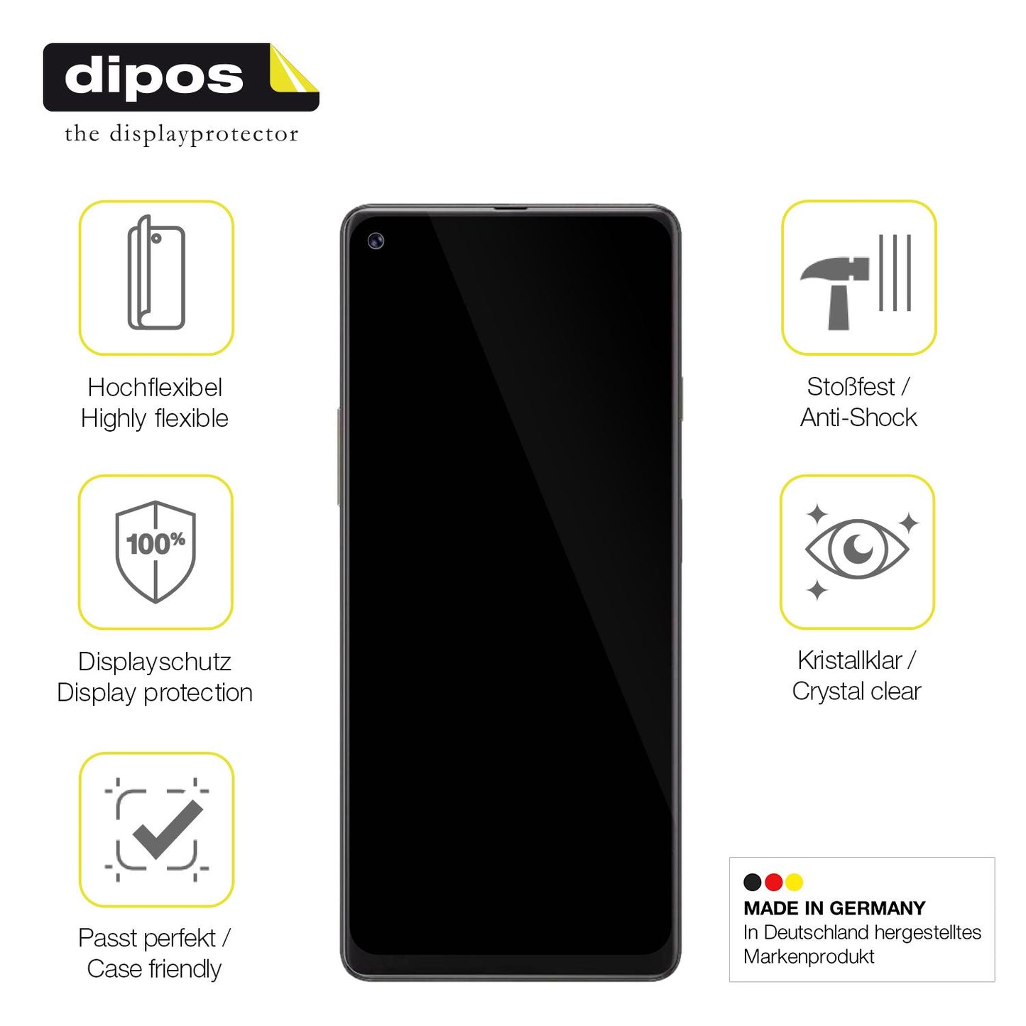 Displayschutz hergestellt in Deutschland, höchste Qualität made in Germany