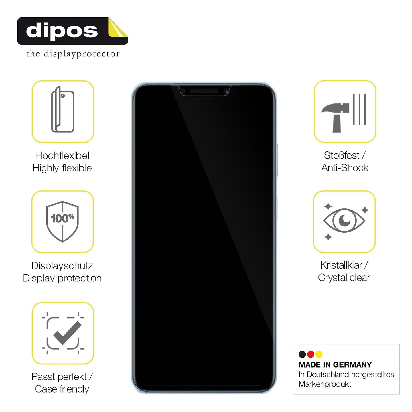 Displayschutz hergestellt in Deutschland, höchste Qualität made in Germany