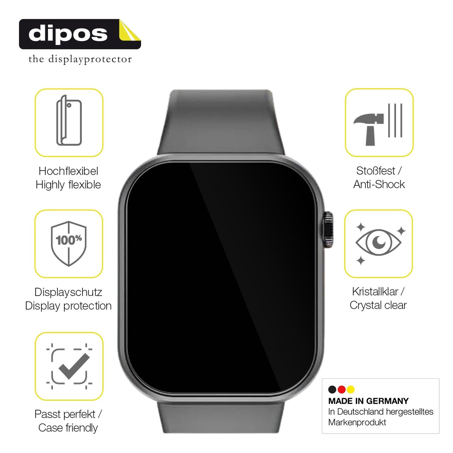 Displayschutz hergestellt in Deutschland, höchste Qualität made in Germany