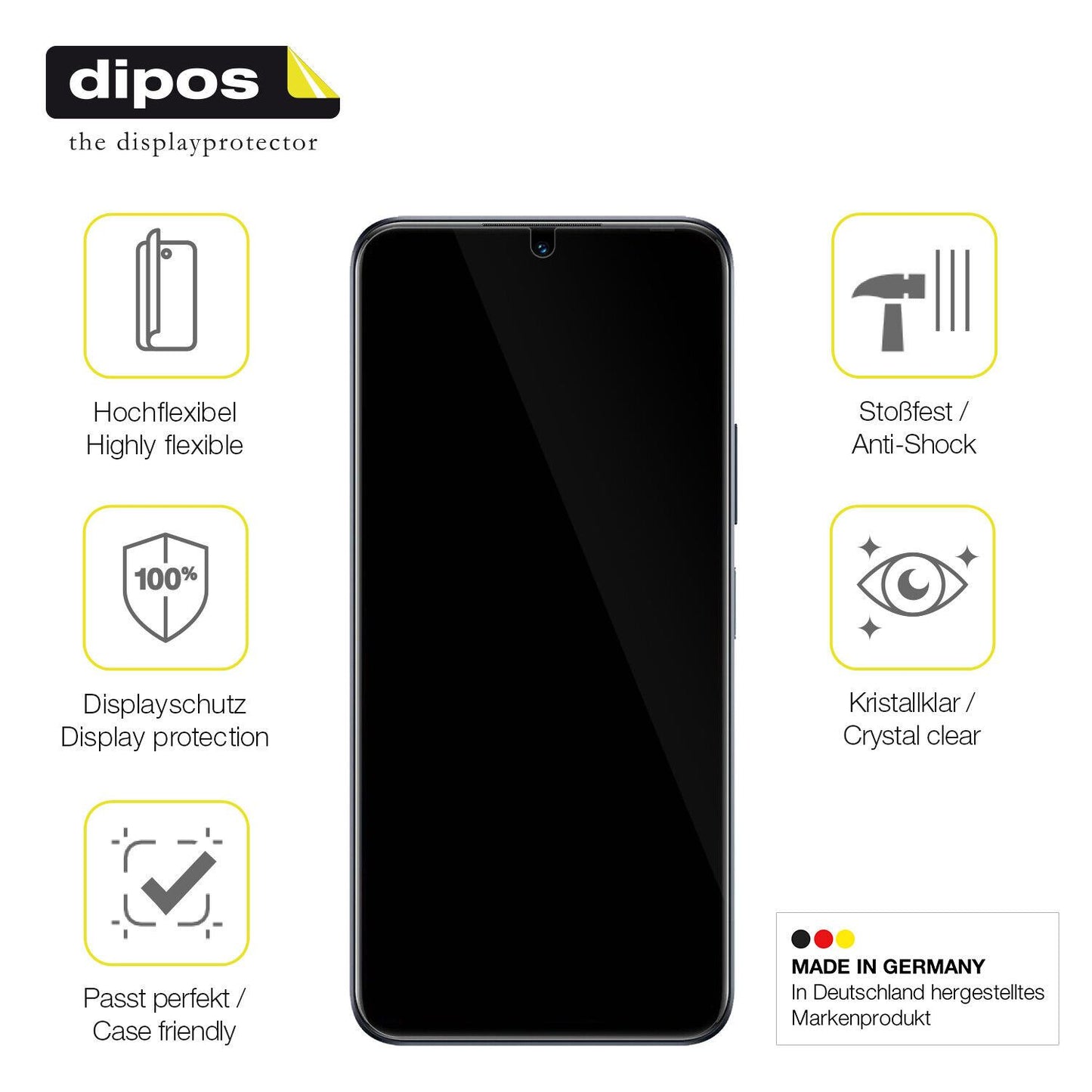 Displayschutz hergestellt in Deutschland, höchste Qualität made in Germany