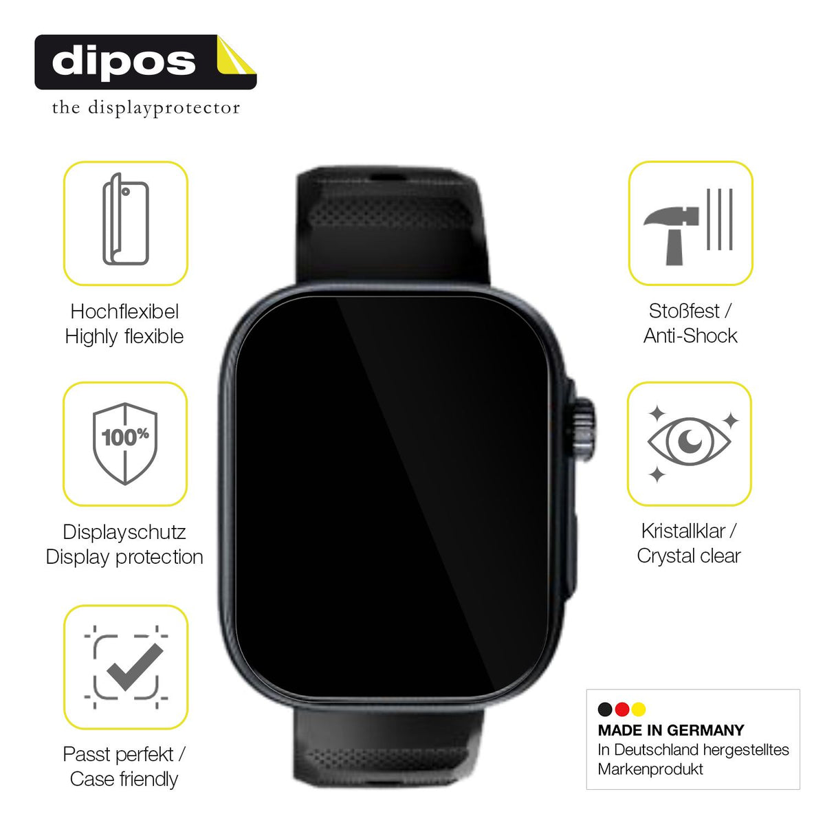Displayschutz hergestellt in Deutschland, höchste Qualität made in Germany