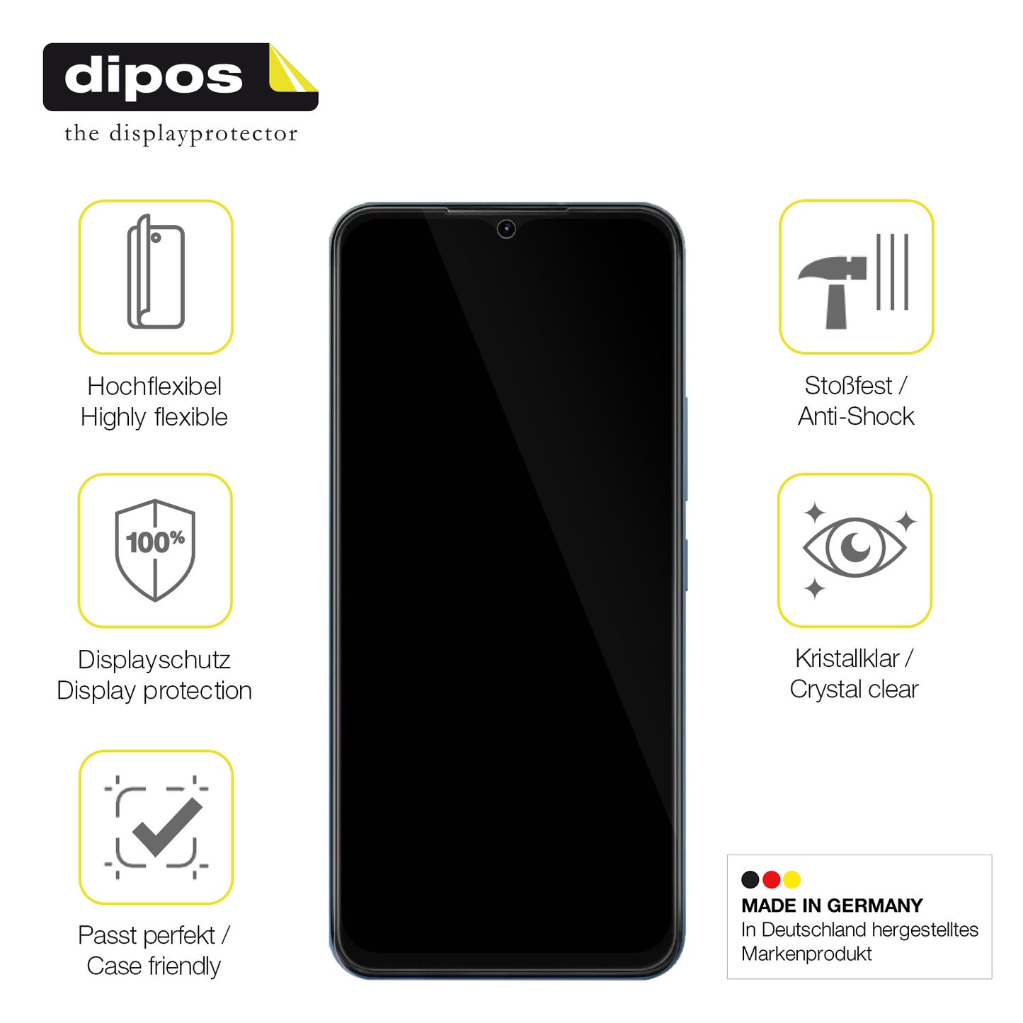 Displayschutz hergestellt in Deutschland, höchste Qualität made in Germany
