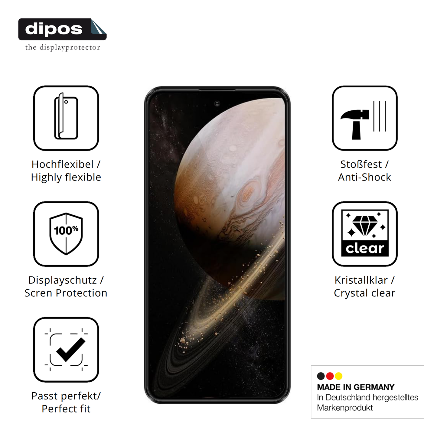 Displayschutz hergestellt in Deutschland, höchste Qualität made in Germany