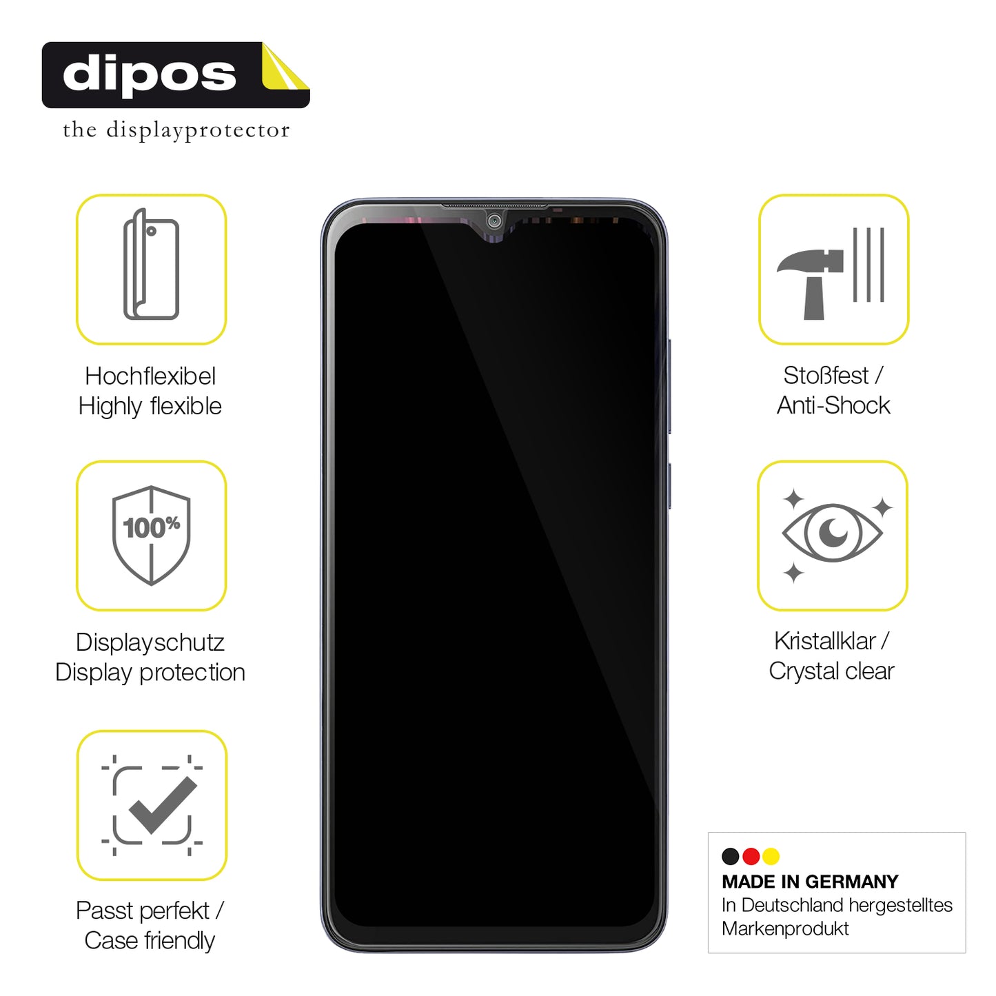 Displayschutz hergestellt in Deutschland, höchste Qualität made in Germany