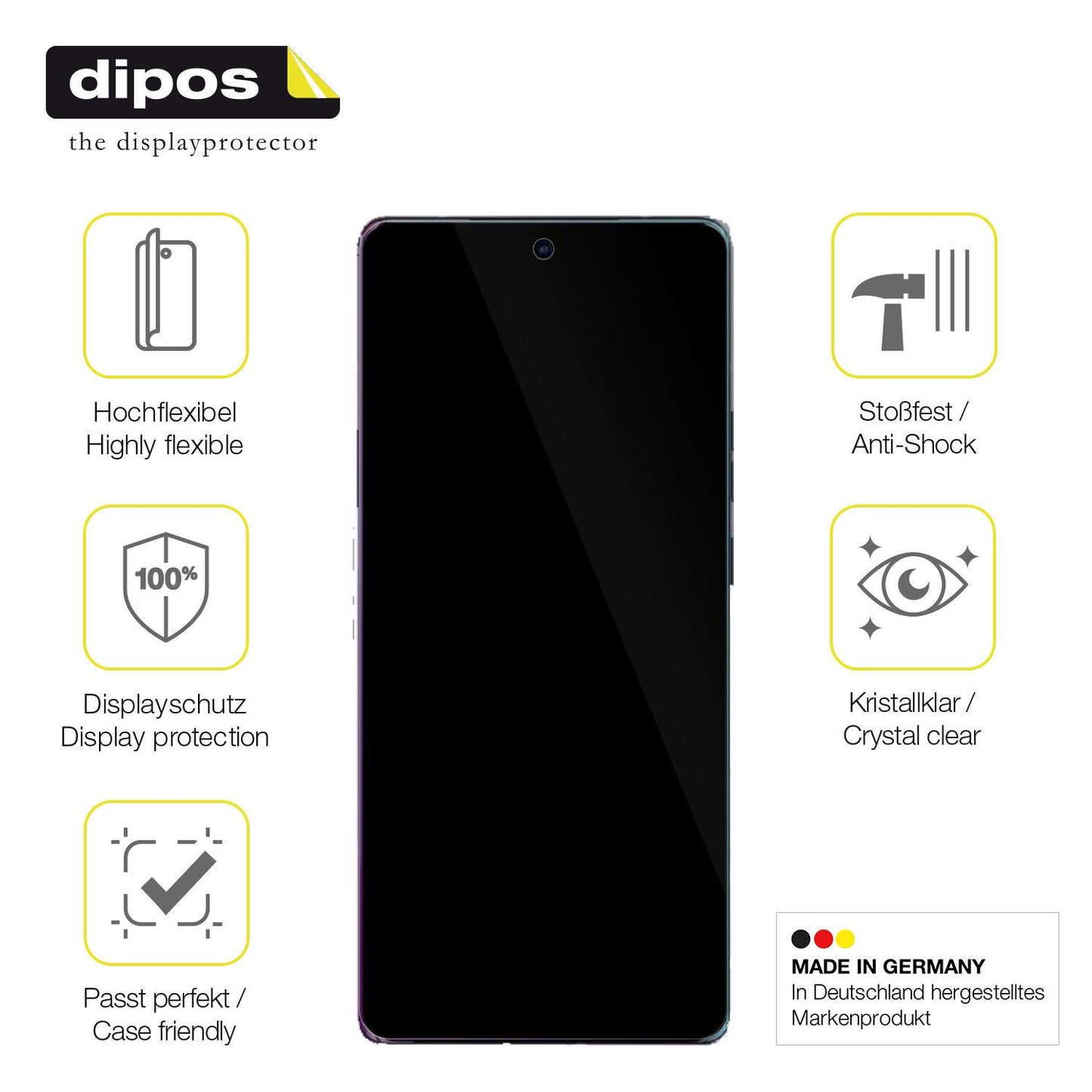 Displayschutz hergestellt in Deutschland, höchste Qualität made in Germany