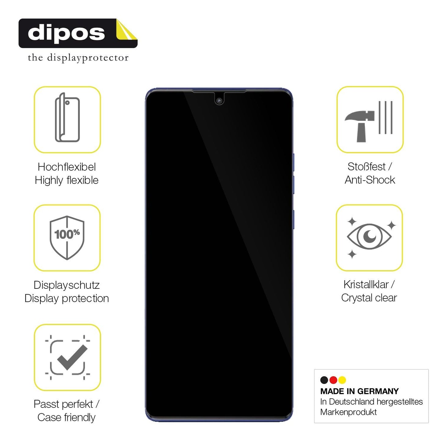 Displayschutz hergestellt in Deutschland, höchste Qualität made in Germany