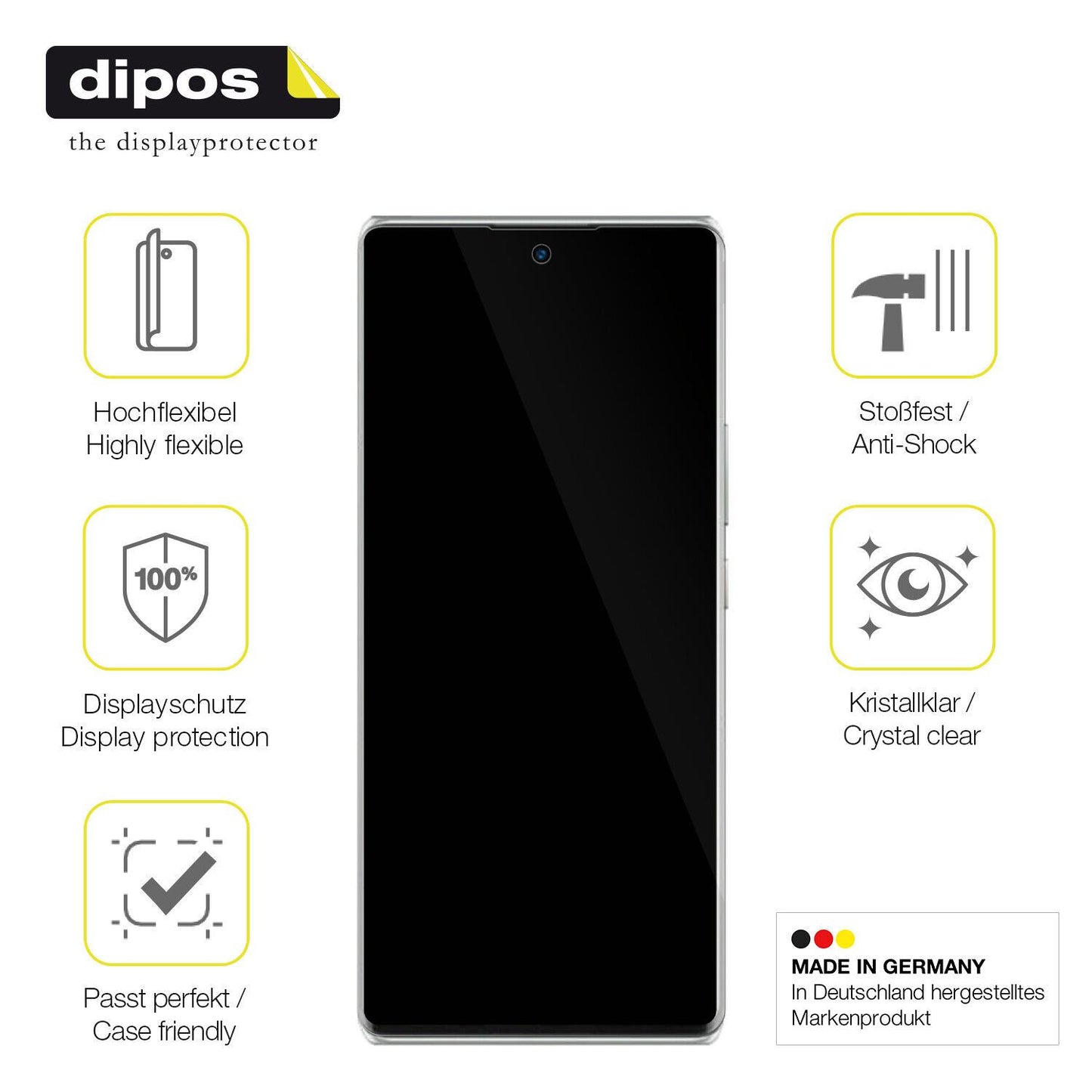Displayschutz hergestellt in Deutschland, höchste Qualität made in Germany