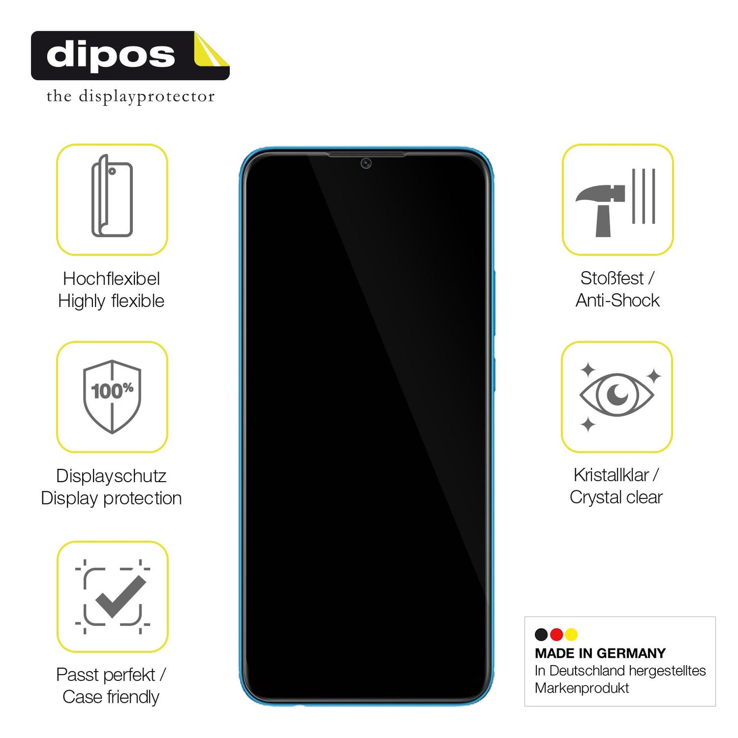 Displayschutz hergestellt in Deutschland, höchste Qualität made in Germany