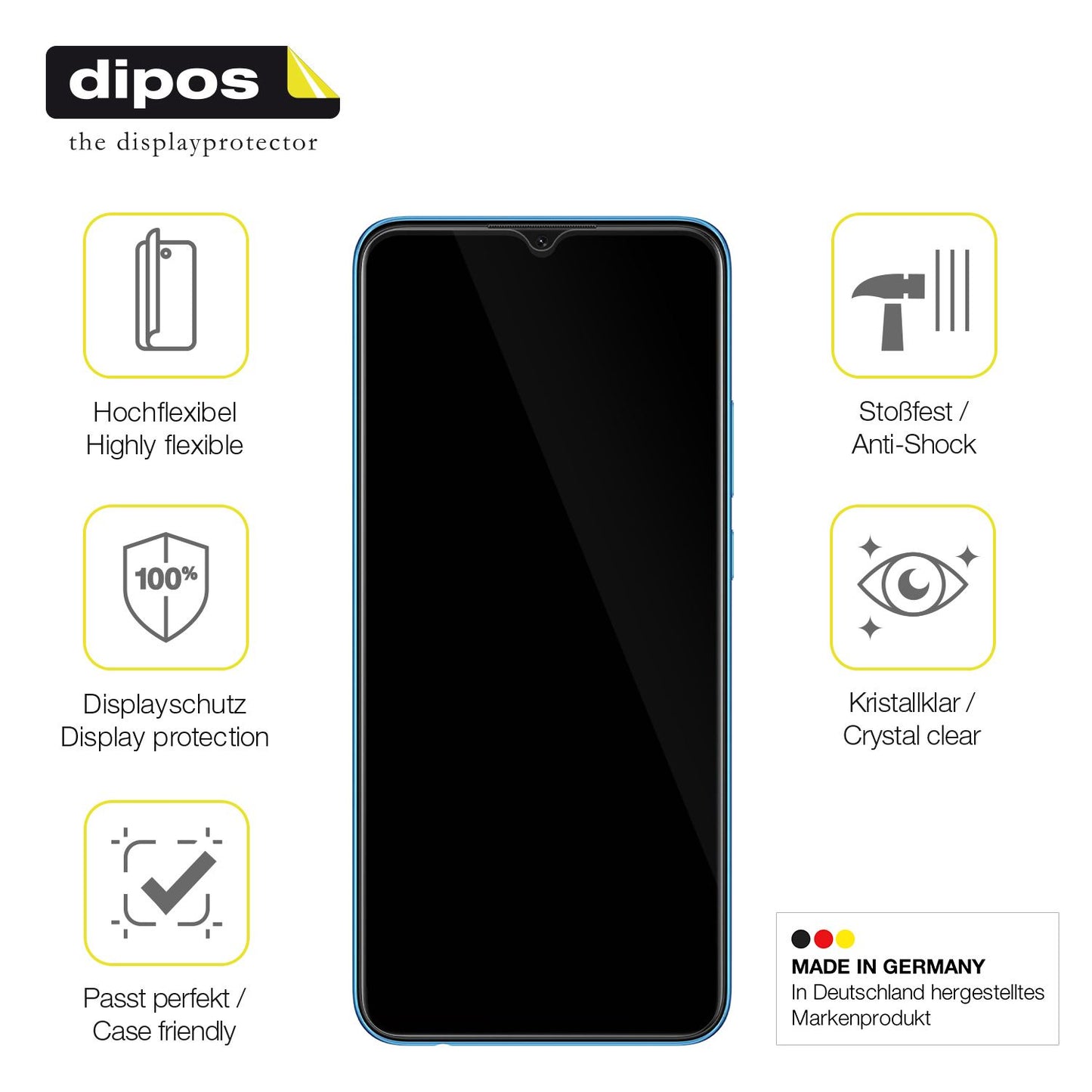 Displayschutz hergestellt in Deutschland, höchste Qualität made in Germany