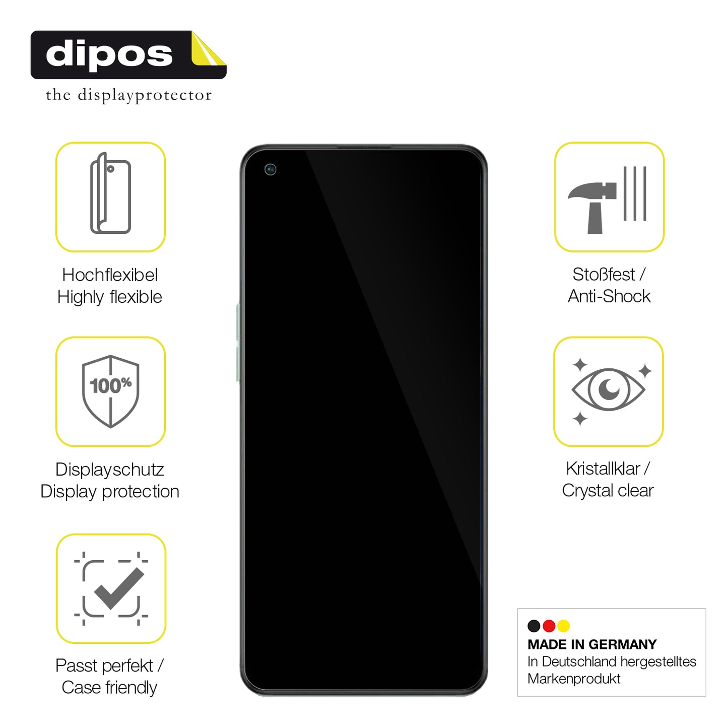 Displayschutz hergestellt in Deutschland, höchste Qualität made in Germany