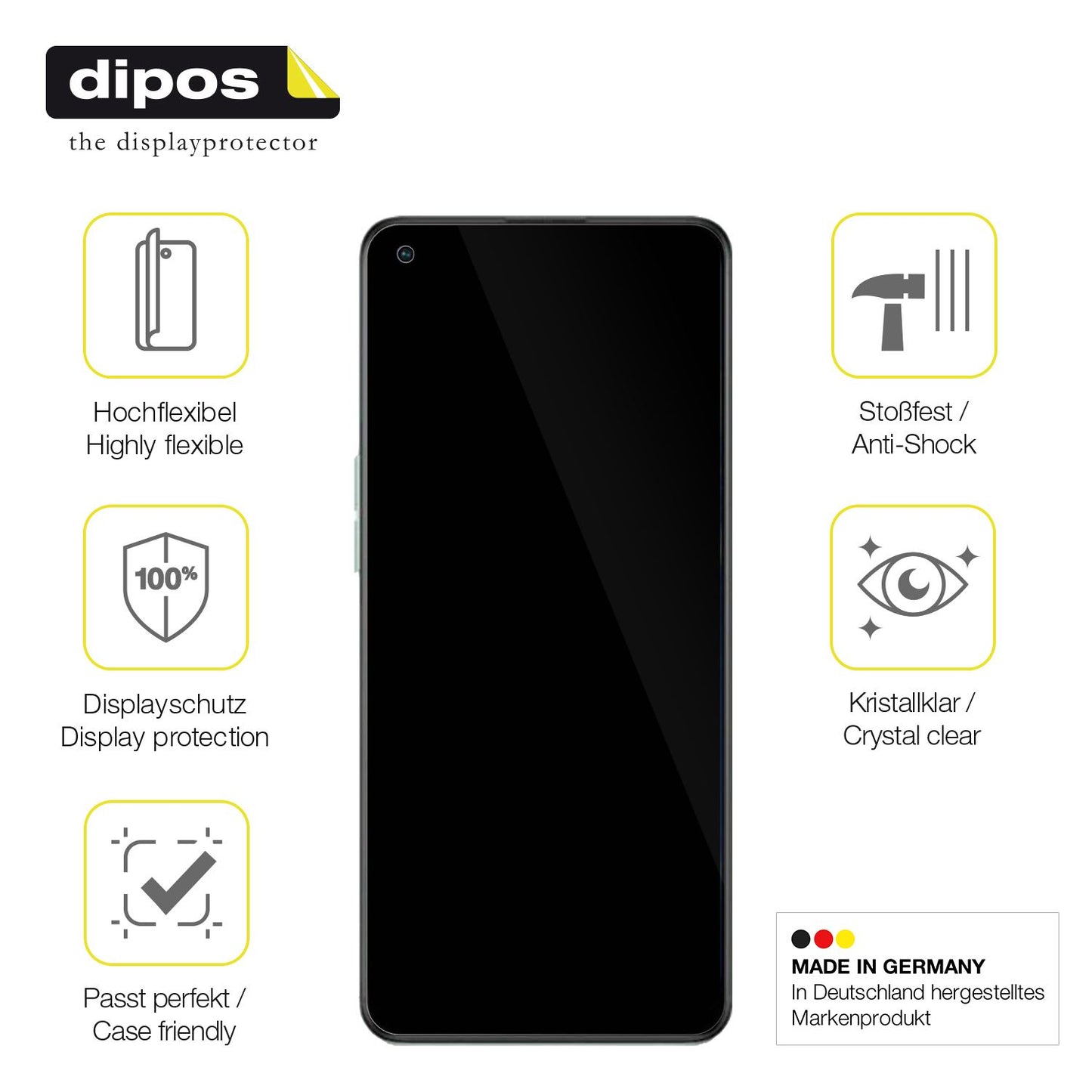 Displayschutz hergestellt in Deutschland, höchste Qualität made in Germany