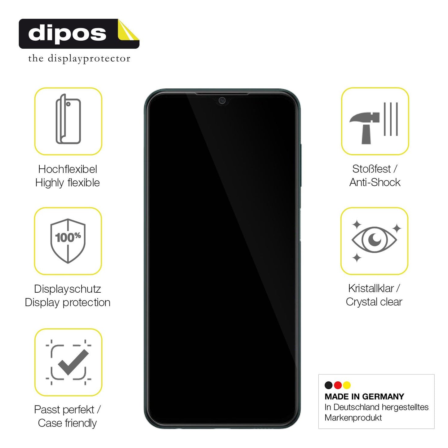 Displayschutz hergestellt in Deutschland, höchste Qualität made in Germany