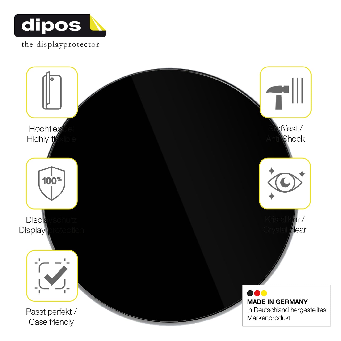 Displayschutz hergestellt in Deutschland, höchste Qualität made in Germany