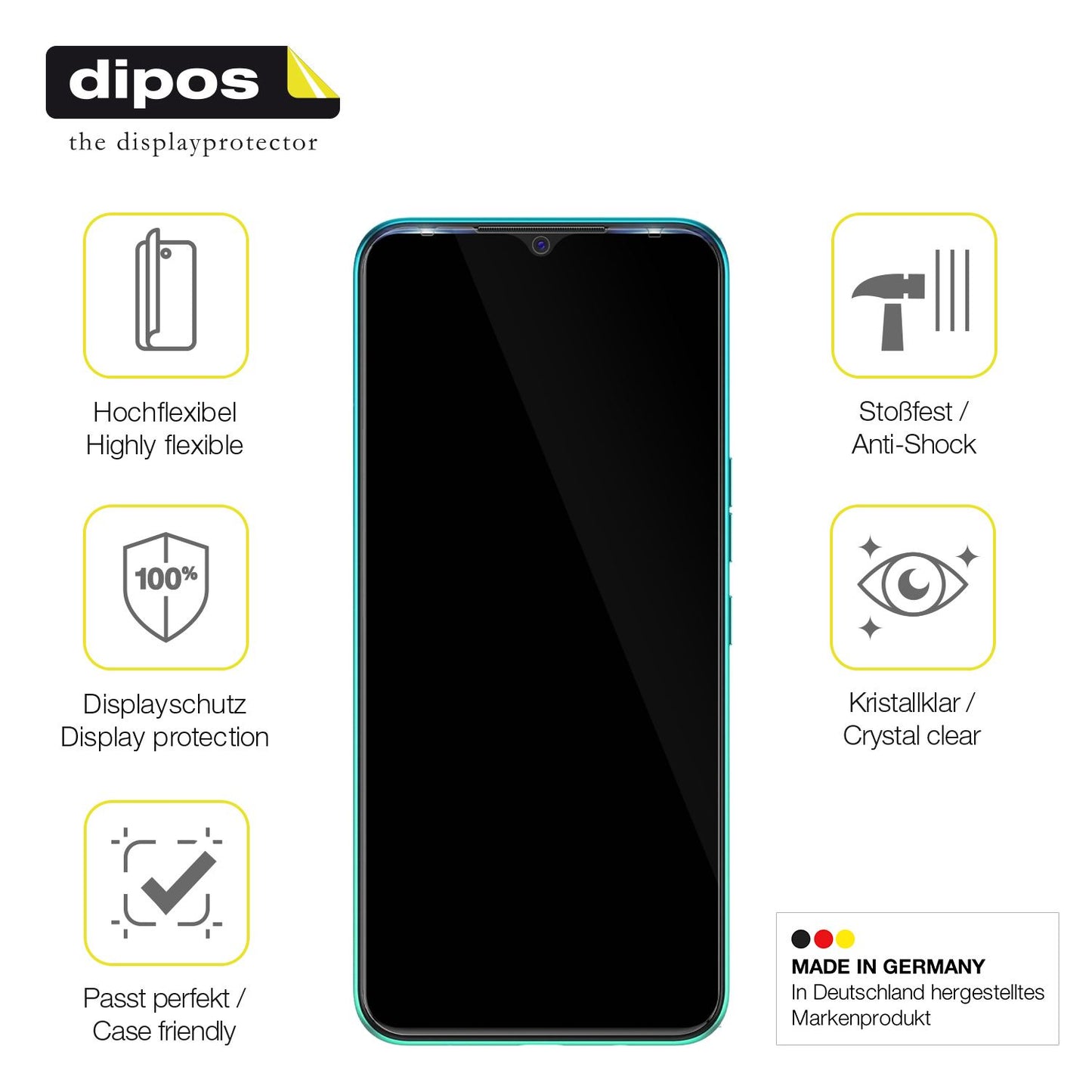Displayschutz hergestellt in Deutschland, höchste Qualität made in Germany