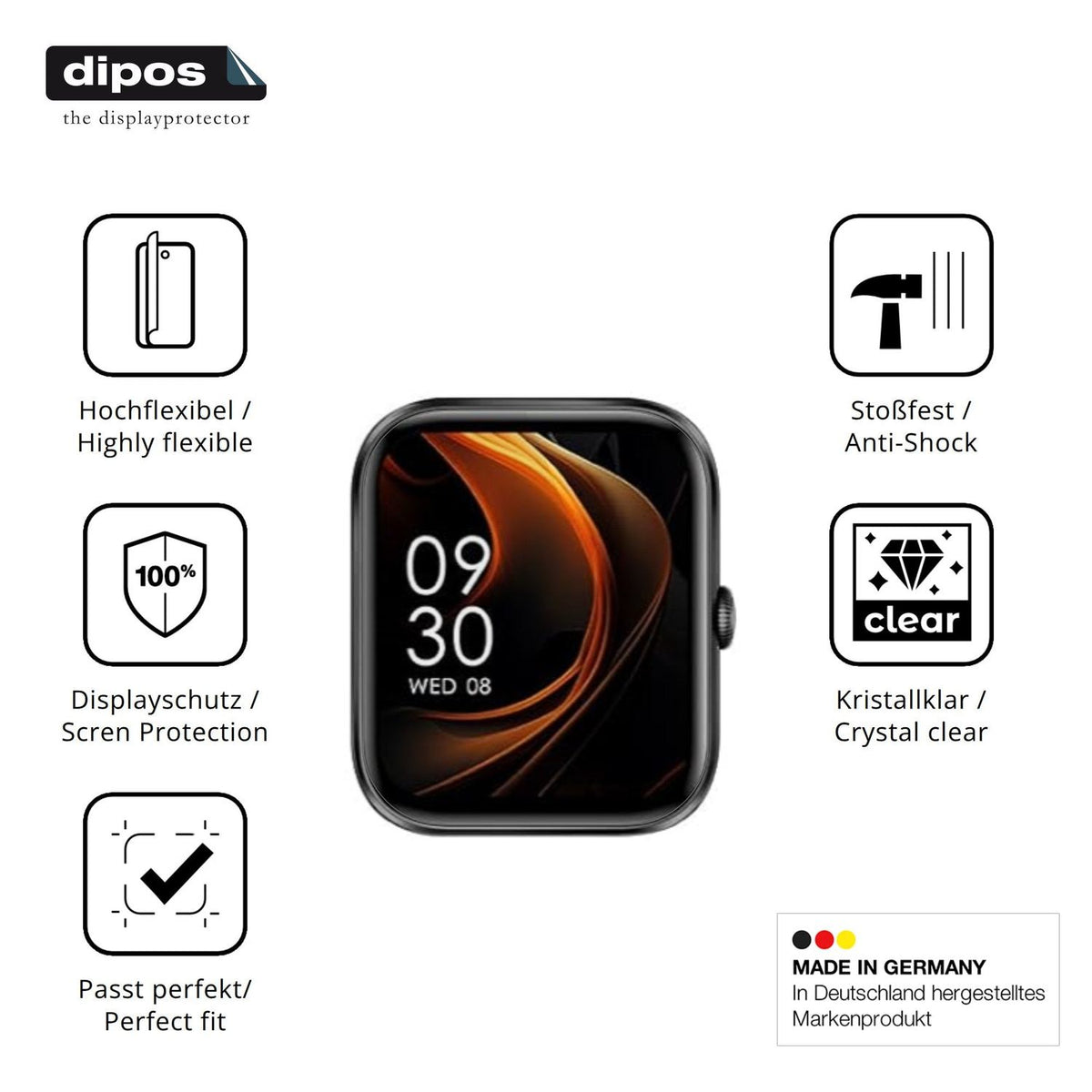 Displayschutz hergestellt in Deutschland, höchste Qualität made in Germany