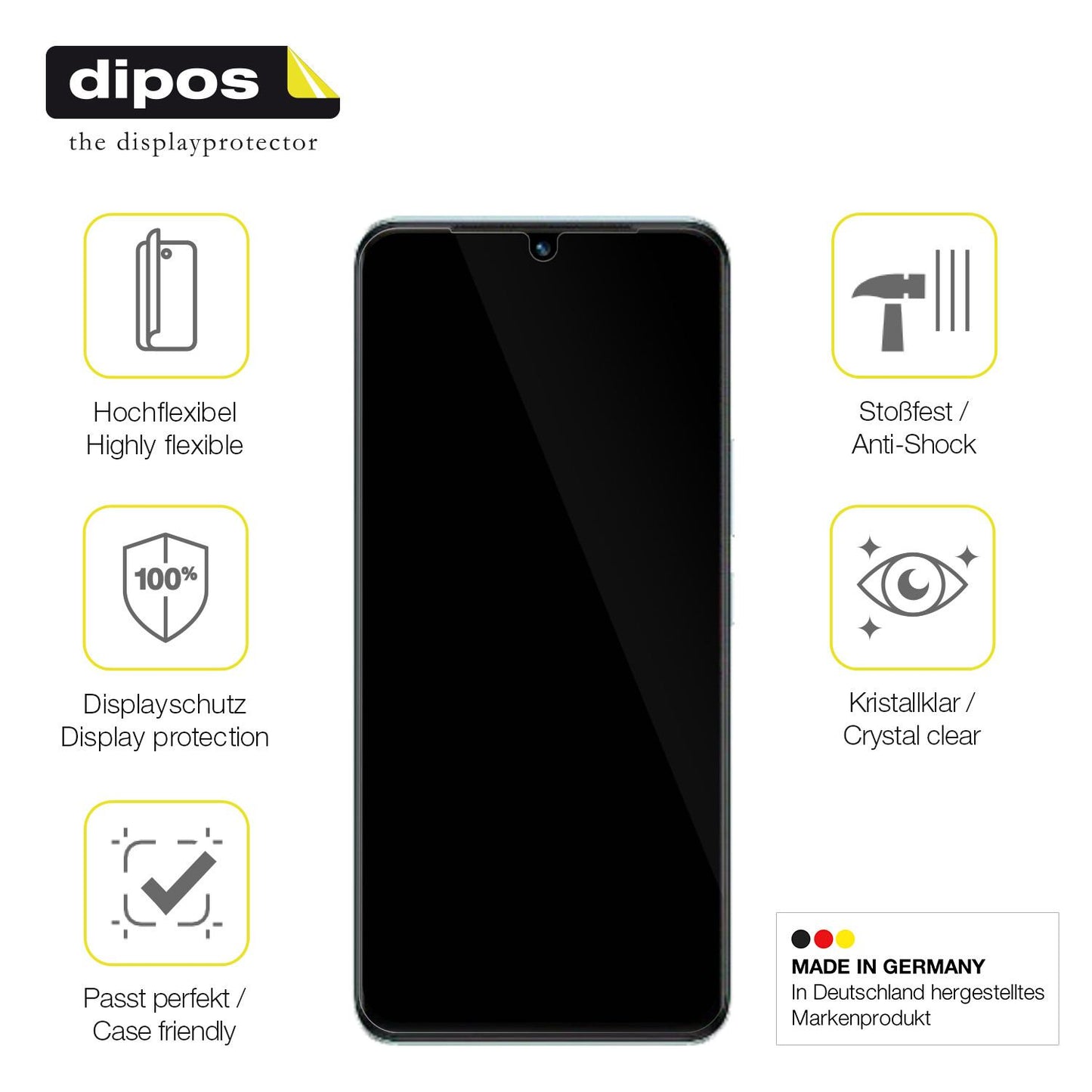 Displayschutz hergestellt in Deutschland, höchste Qualität made in Germany
