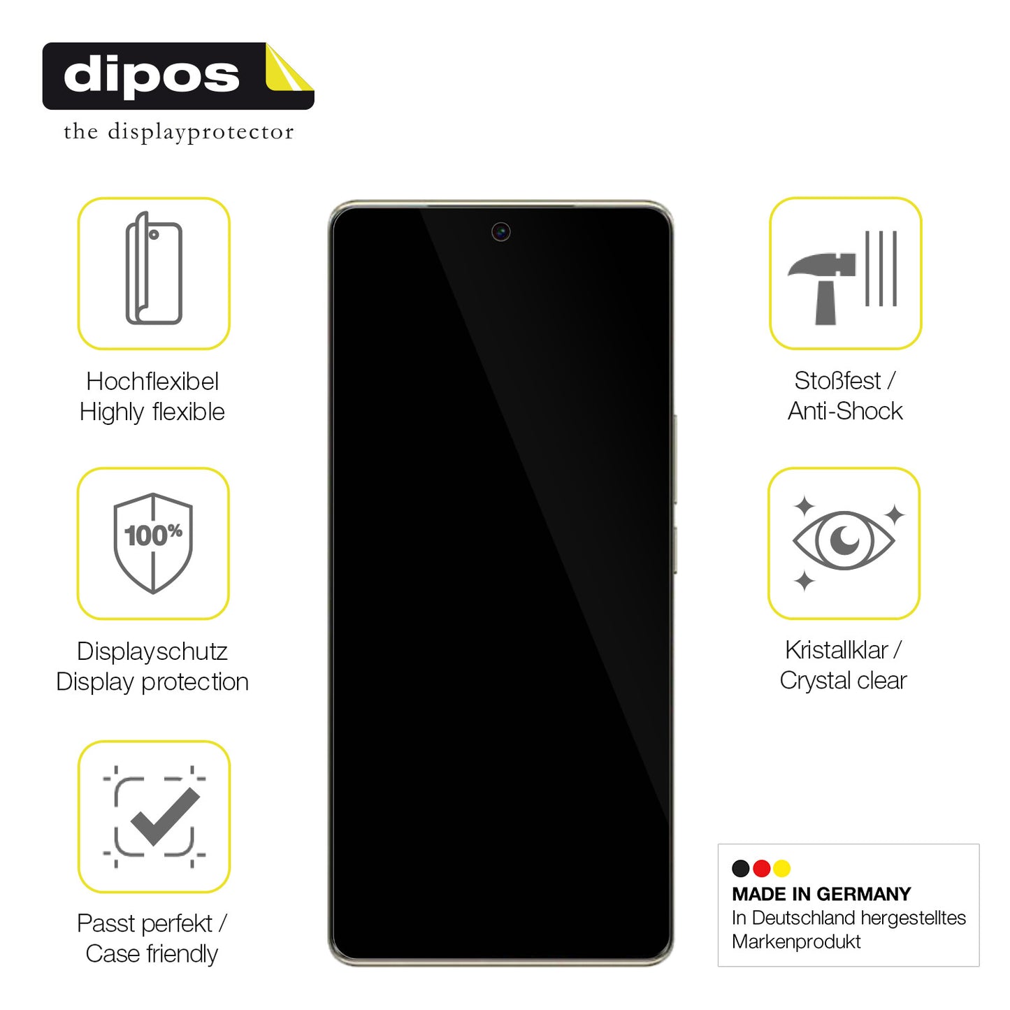 Displayschutz hergestellt in Deutschland, höchste Qualität made in Germany