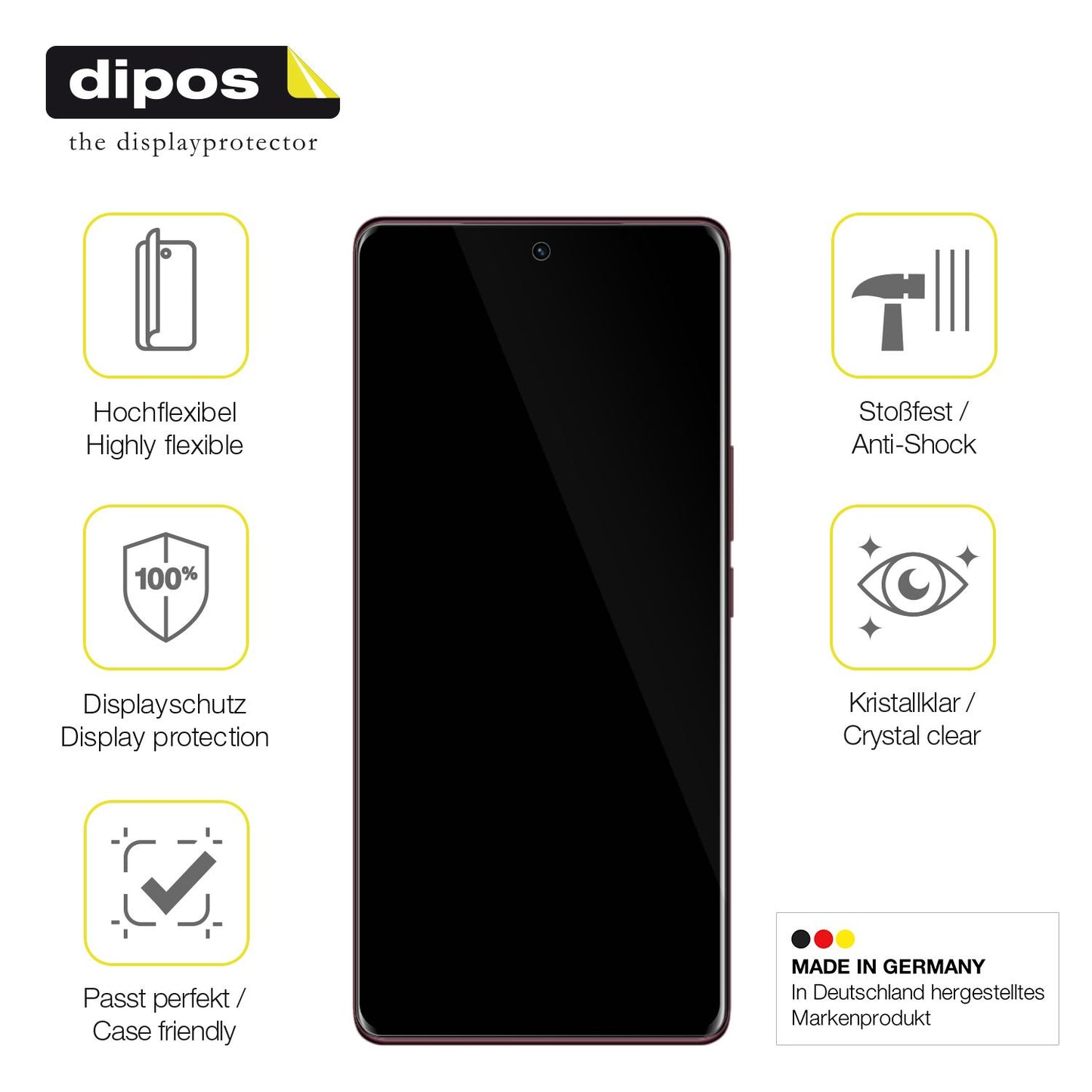 Displayschutz hergestellt in Deutschland, höchste Qualität made in Germany