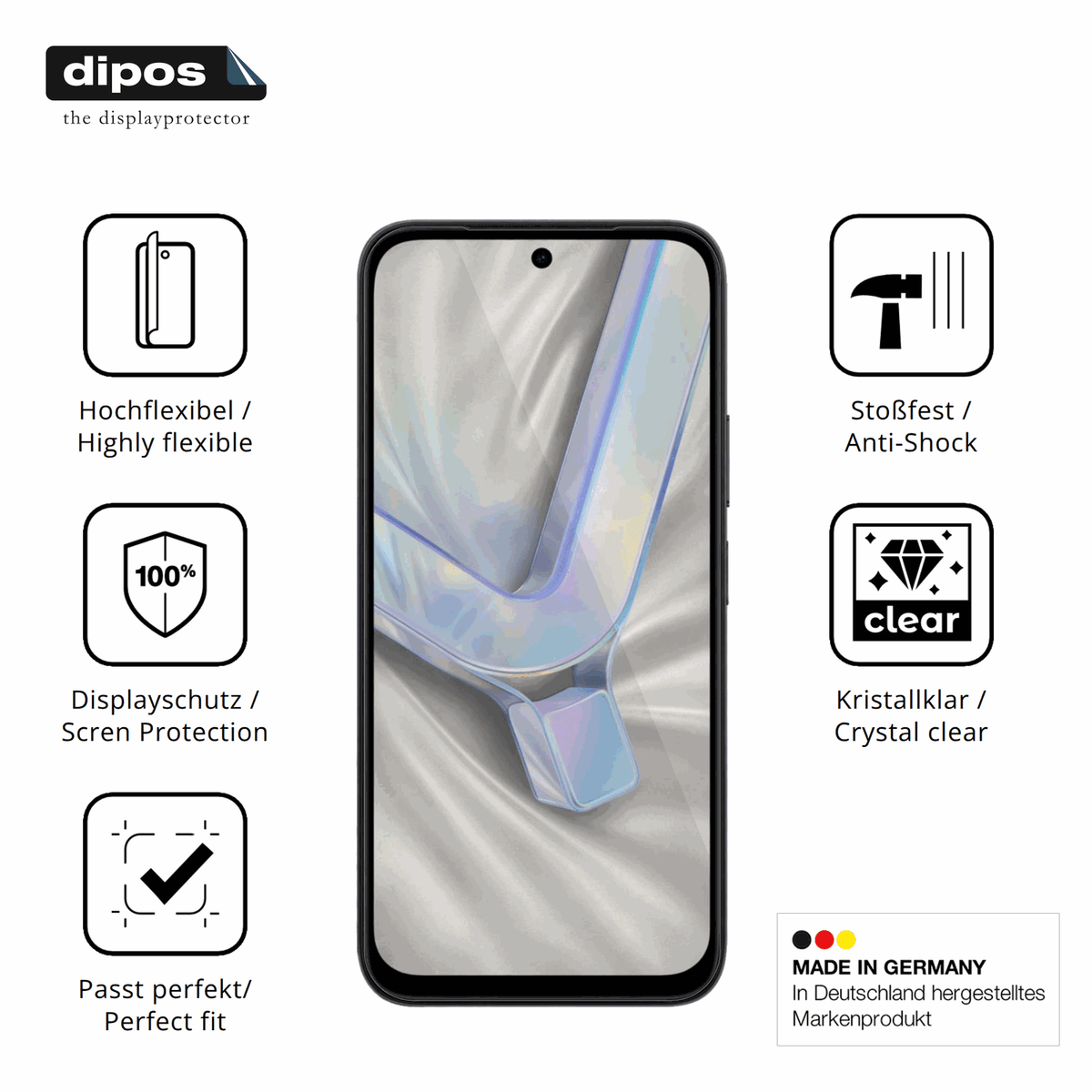 Displayschutz hergestellt in Deutschland, höchste Qualität made in Germany