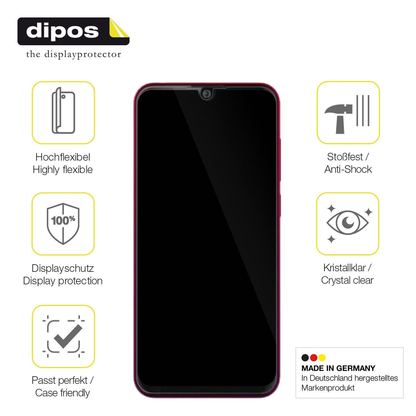Displayschutz hergestellt in Deutschland, höchste Qualität made in Germany