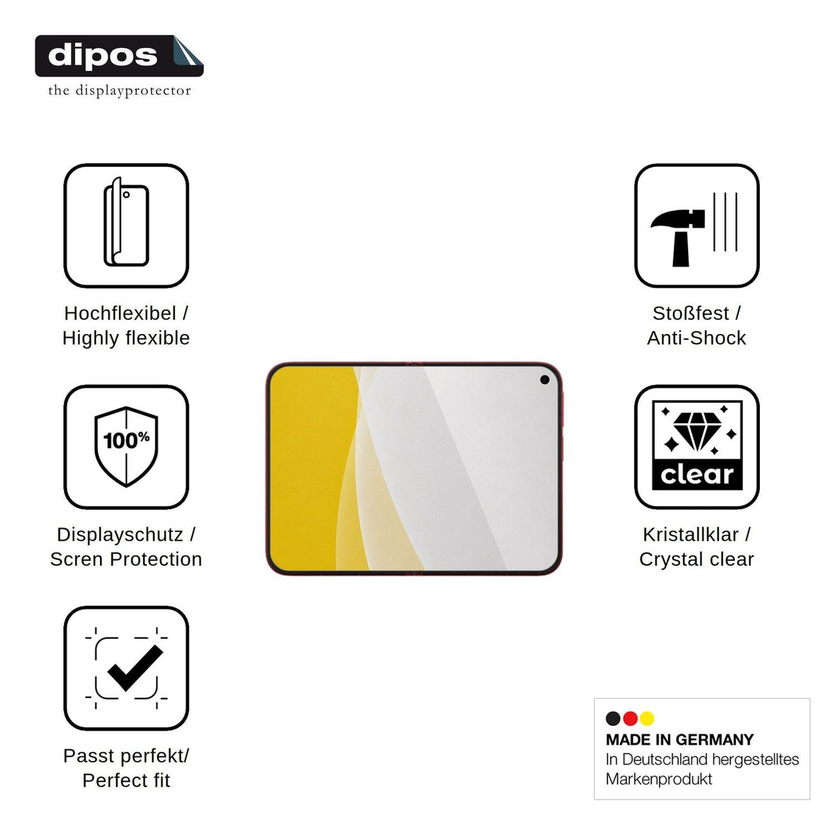 2x Screen Protector for Xiaomi 18 Fold Inside Protective Film covers 100% dipos Flex