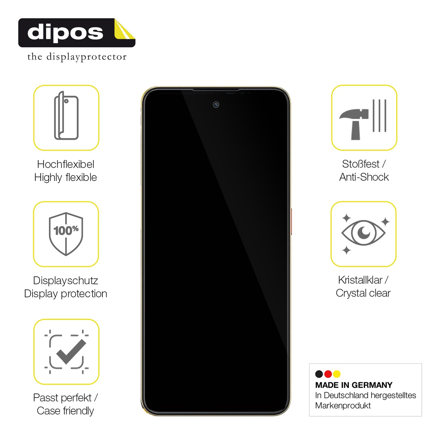 Displayschutz hergestellt in Deutschland, höchste Qualität made in Germany