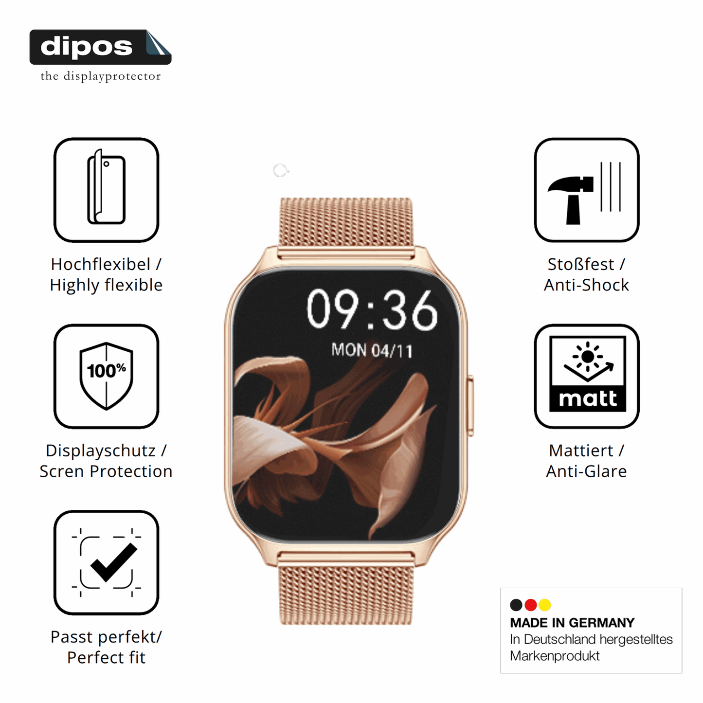 Displayschutz hergestellt in Deutschland, höchste Qualität made in Germany