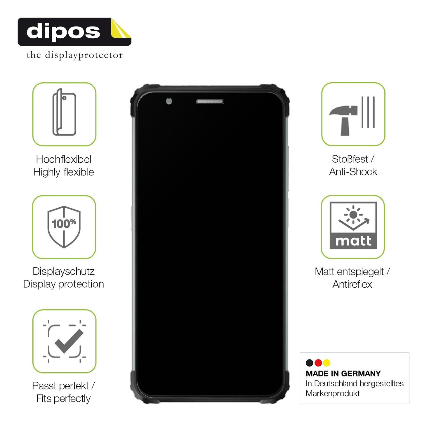 Displayschutz hergestellt in Deutschland, höchste Qualität made in Germany