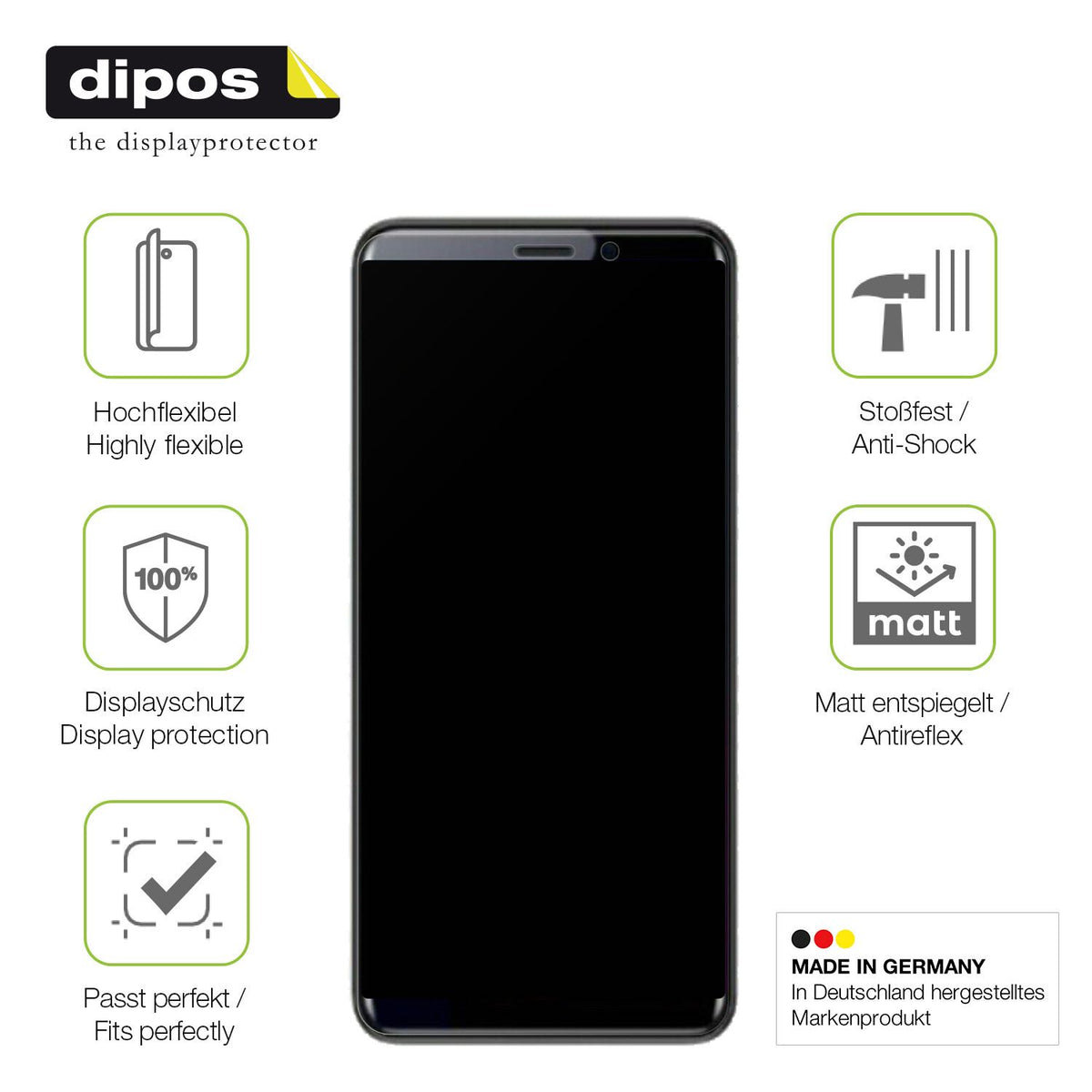 Displayschutz hergestellt in Deutschland, höchste Qualität made in Germany