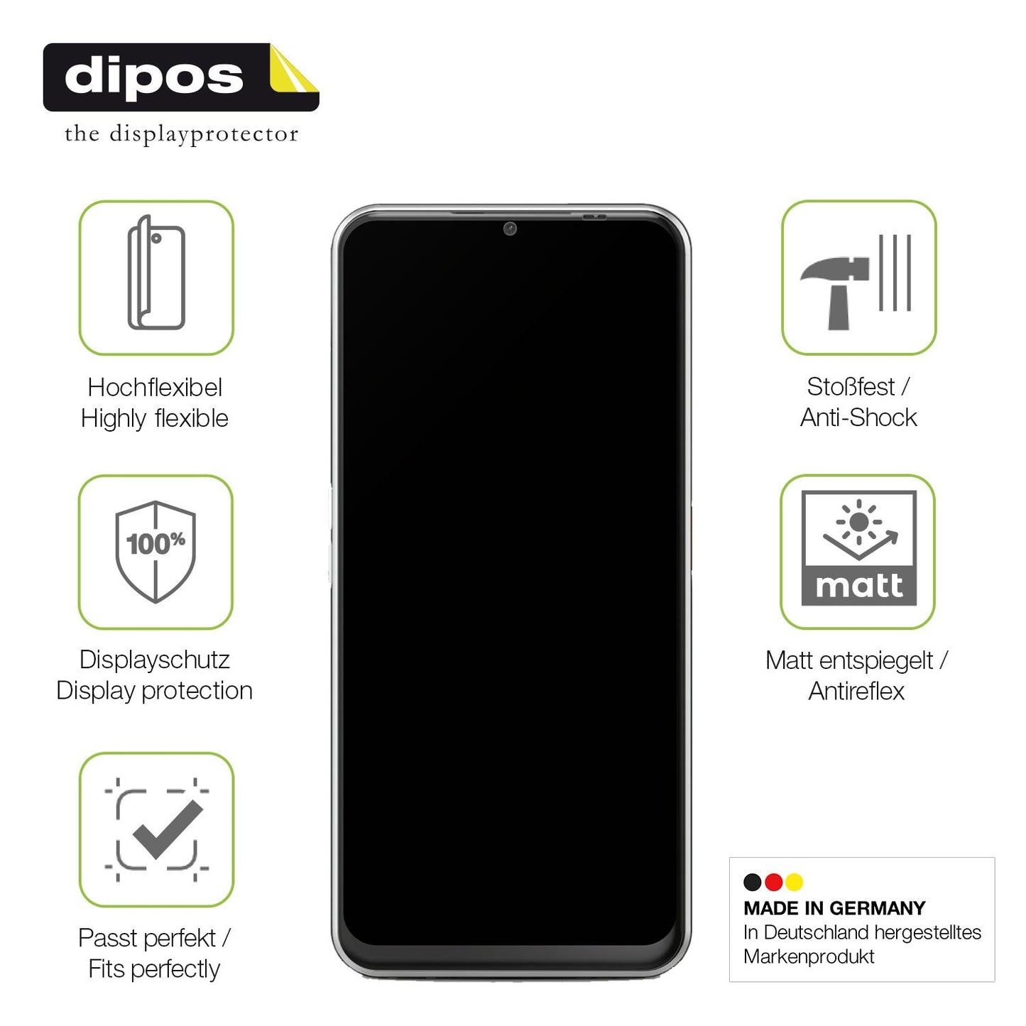 Displayschutz hergestellt in Deutschland, höchste Qualität made in Germany