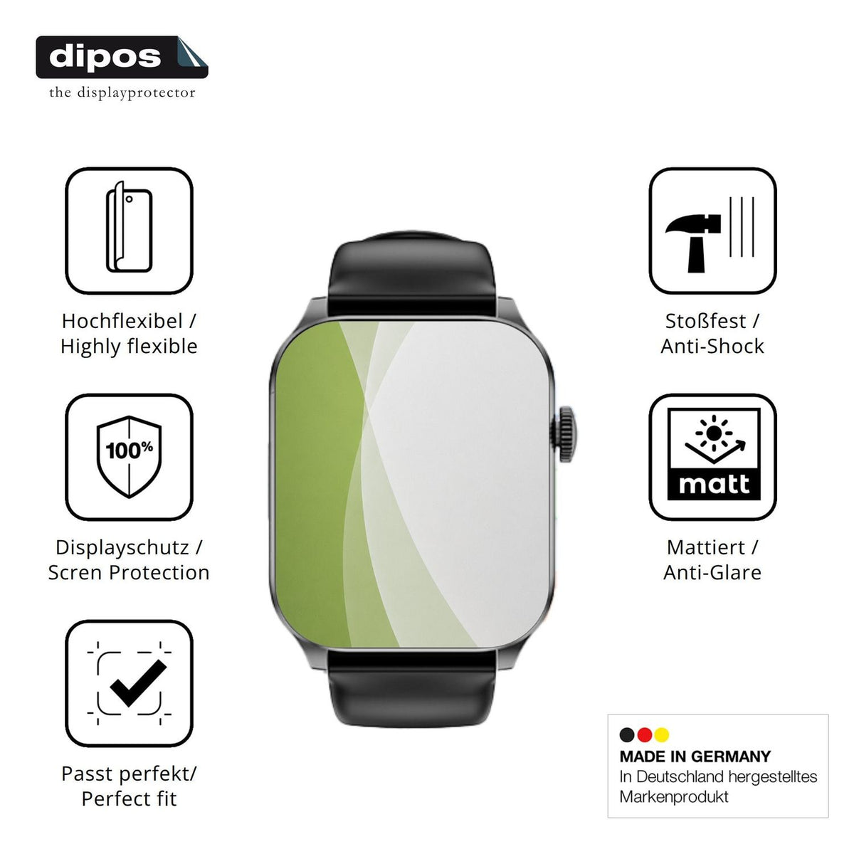 Displayschutz hergestellt in Deutschland, höchste Qualität made in Germany