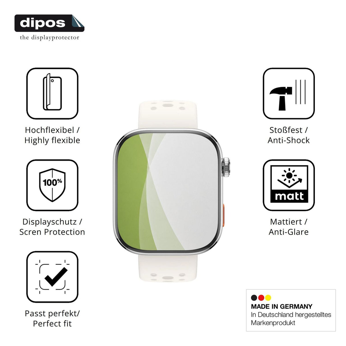 Displayschutz hergestellt in Deutschland, höchste Qualität made in Germany