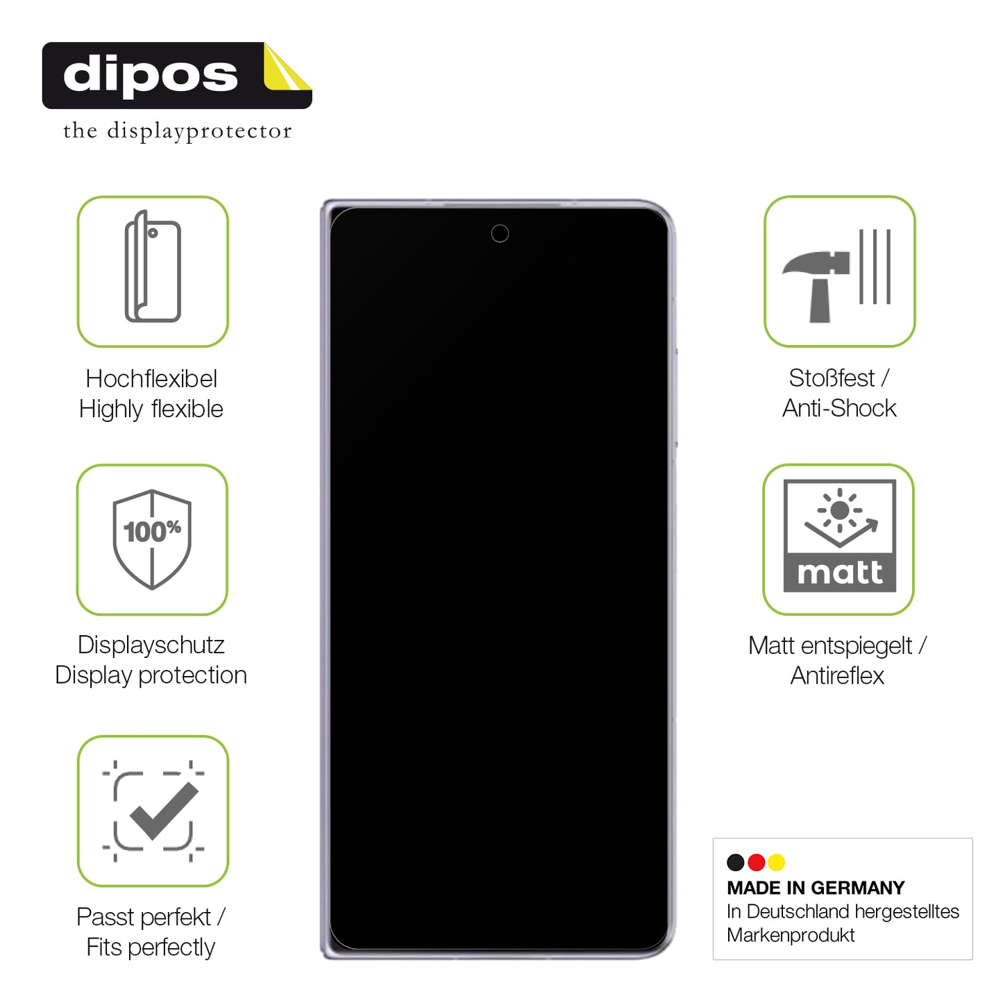 Displayschutz hergestellt in Deutschland, höchste Qualität made in Germany