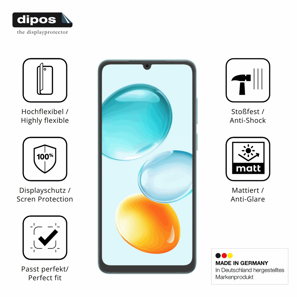 Displayschutz hergestellt in Deutschland, höchste Qualität made in Germany