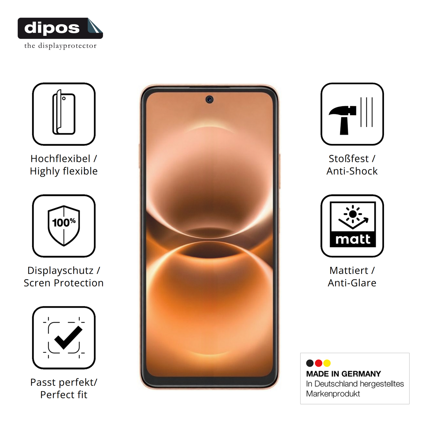 Displayschutz hergestellt in Deutschland, höchste Qualität made in Germany