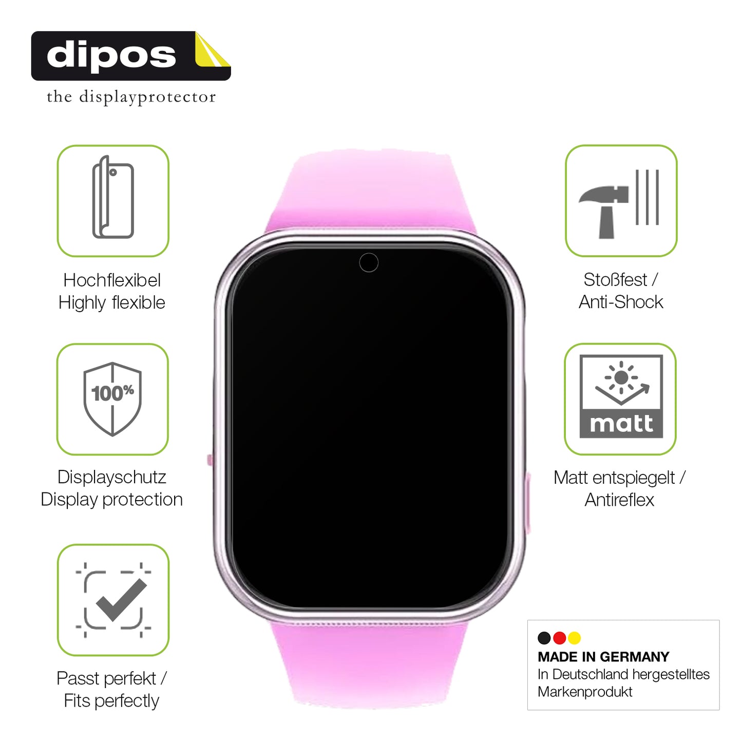 Displayschutz hergestellt in Deutschland, höchste Qualität made in Germany
