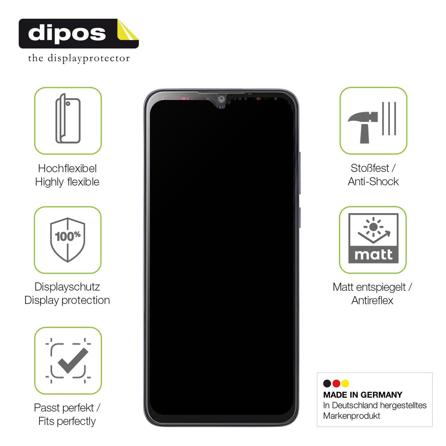Displayschutz hergestellt in Deutschland, höchste Qualität made in Germany