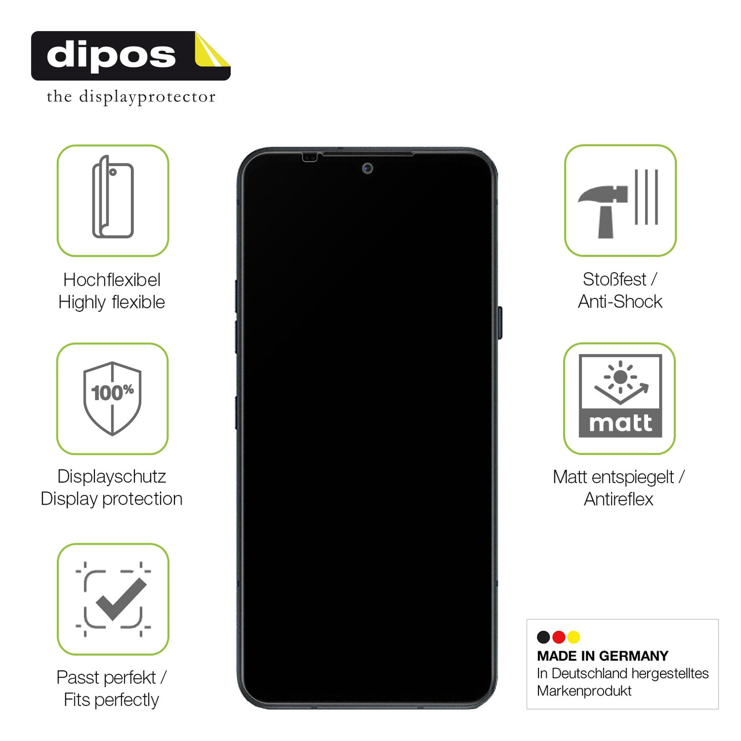 Displayschutz hergestellt in Deutschland, höchste Qualität made in Germany