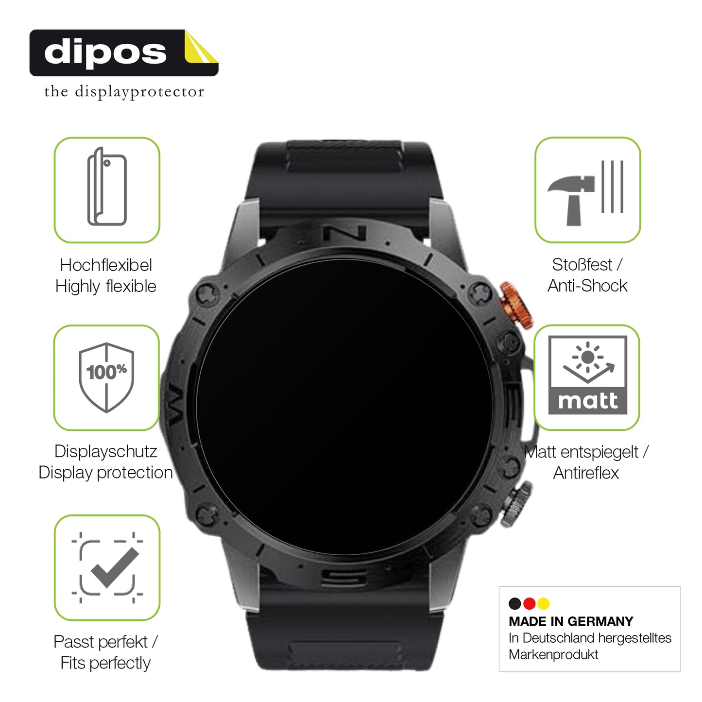 Displayschutz hergestellt in Deutschland, höchste Qualität made in Germany