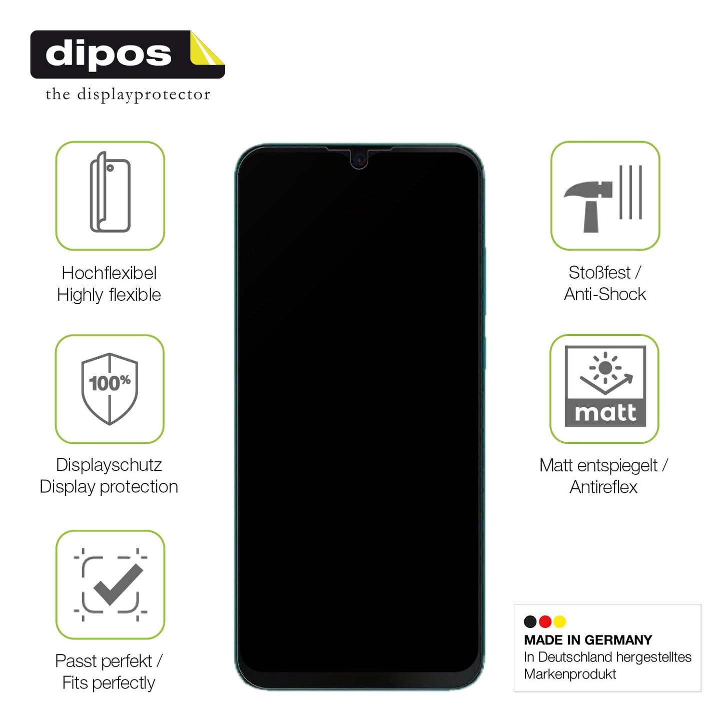 Displayschutz hergestellt in Deutschland, höchste Qualität made in Germany